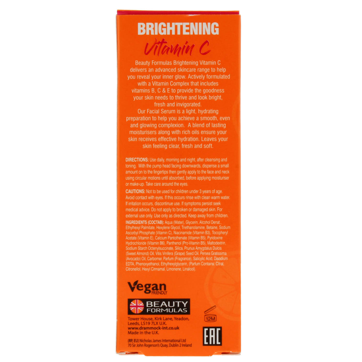 Beauty Formulas 30ml Face Serum Brightening Vitamin C