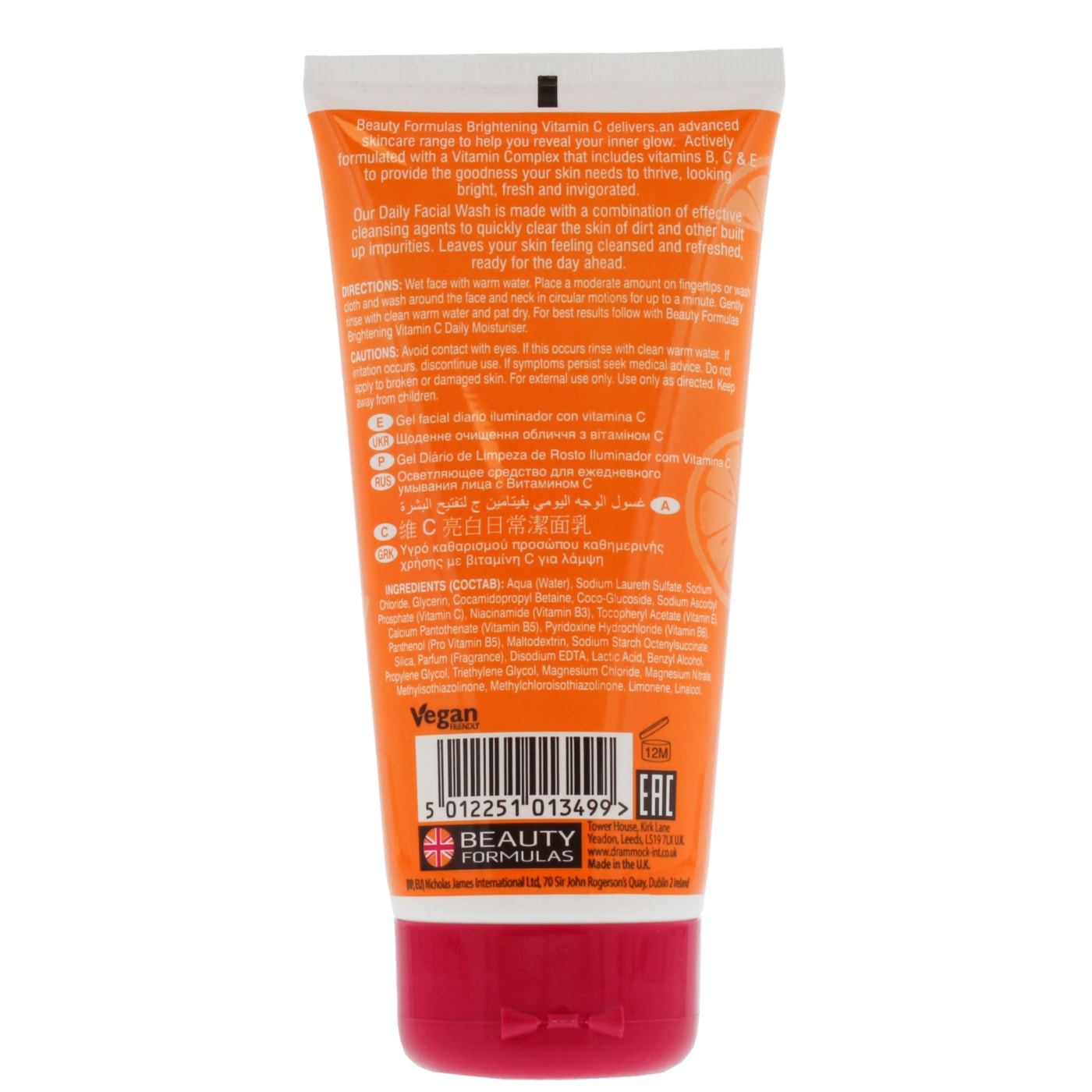 BEAUTY FORMULAS 150ML FACIAL WASH VIT C