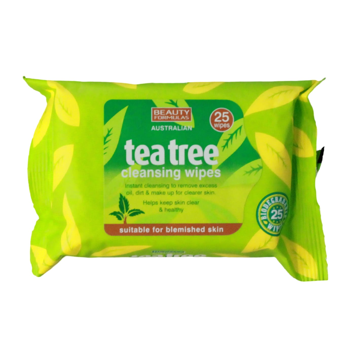 BEAUTY FORMULAS T.TREE FACIAL WIPES 25'S
