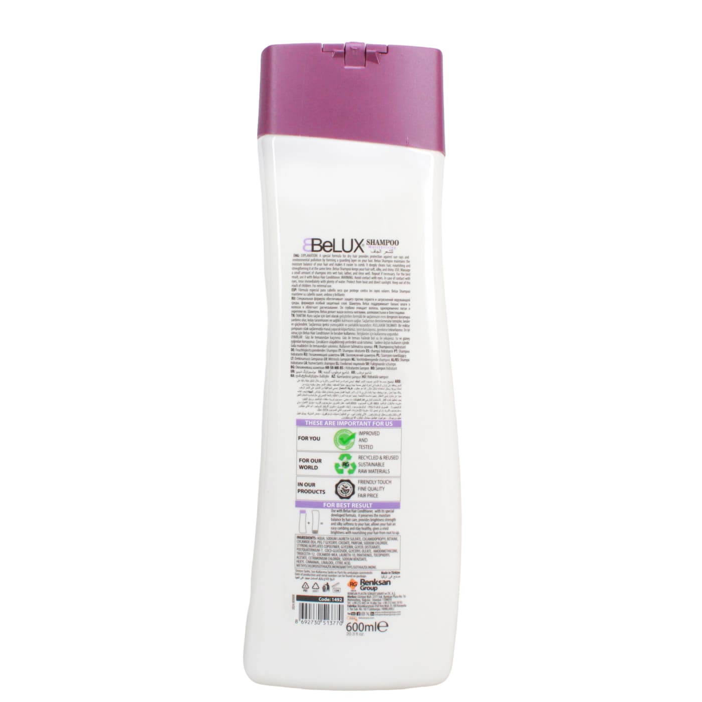 BELUX 600ML S/POO MOISTURISING 06/27