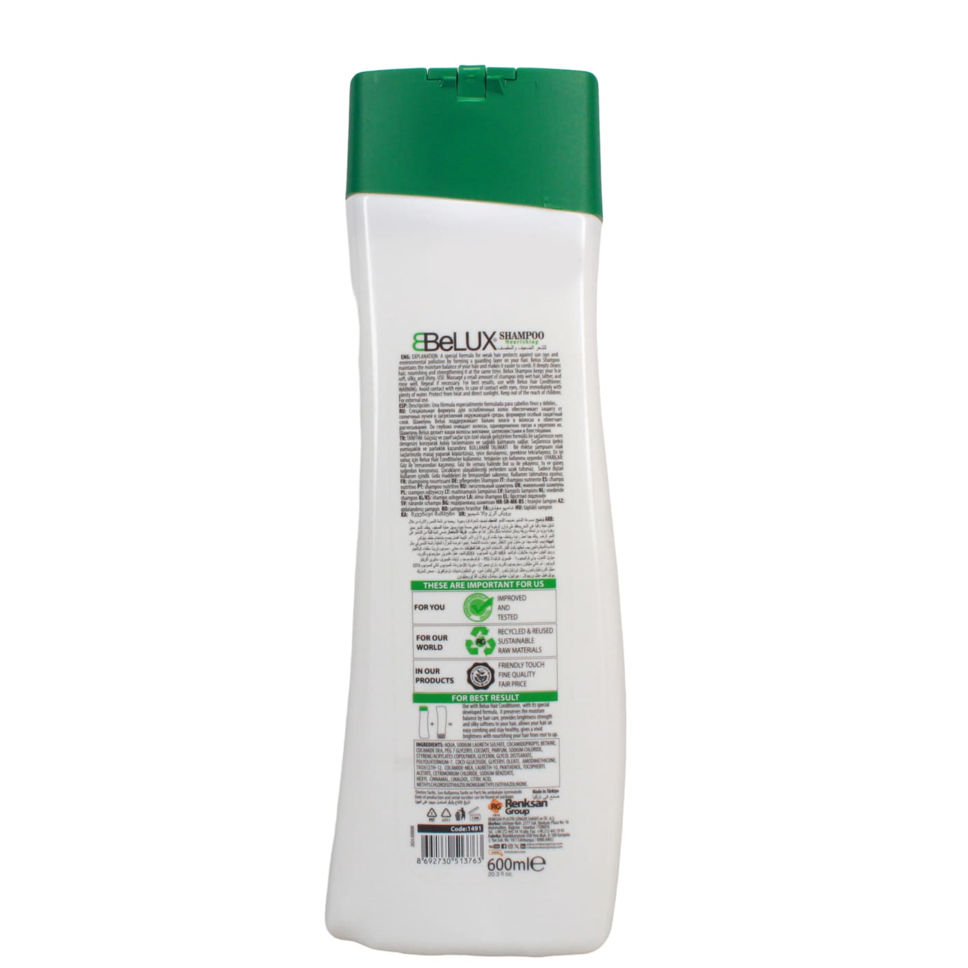 BELUX 600ML S/POO NOURISHING 06/27