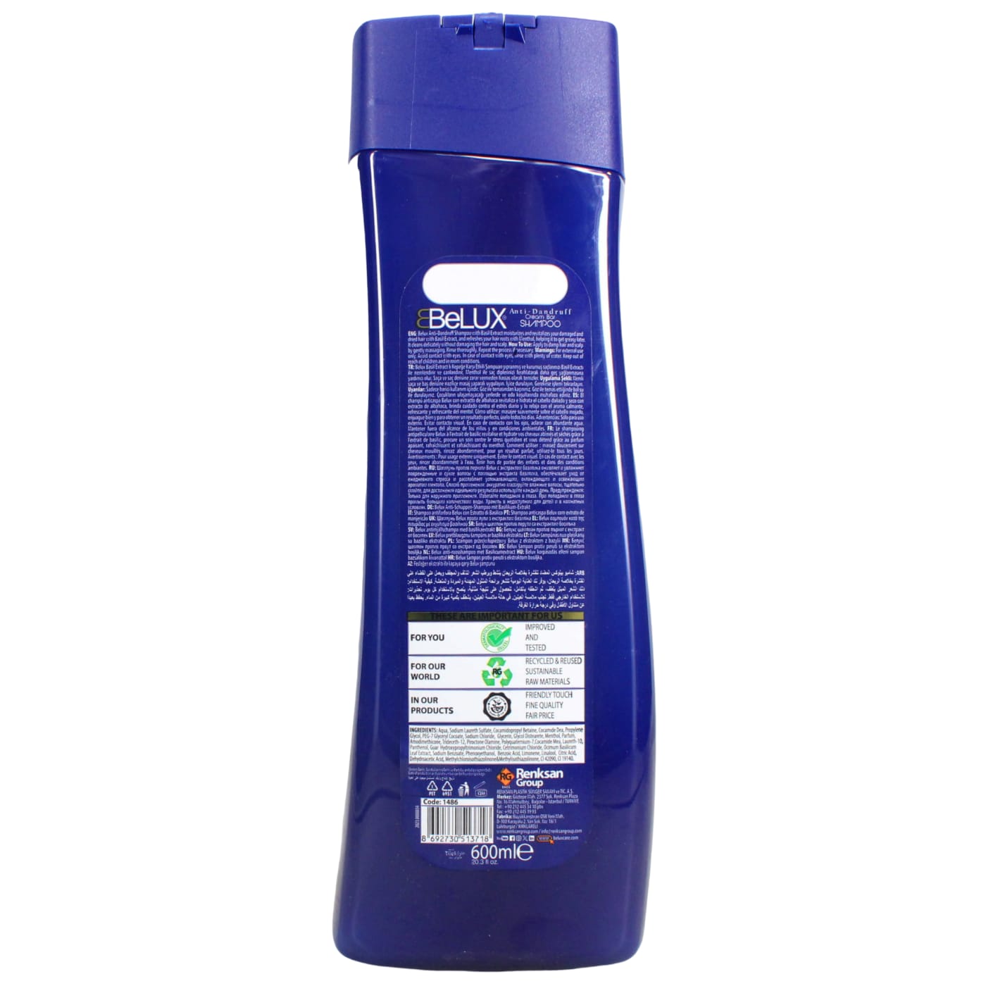 BELUX 600ML S/POO ANTI-DANDRUFF 10/27