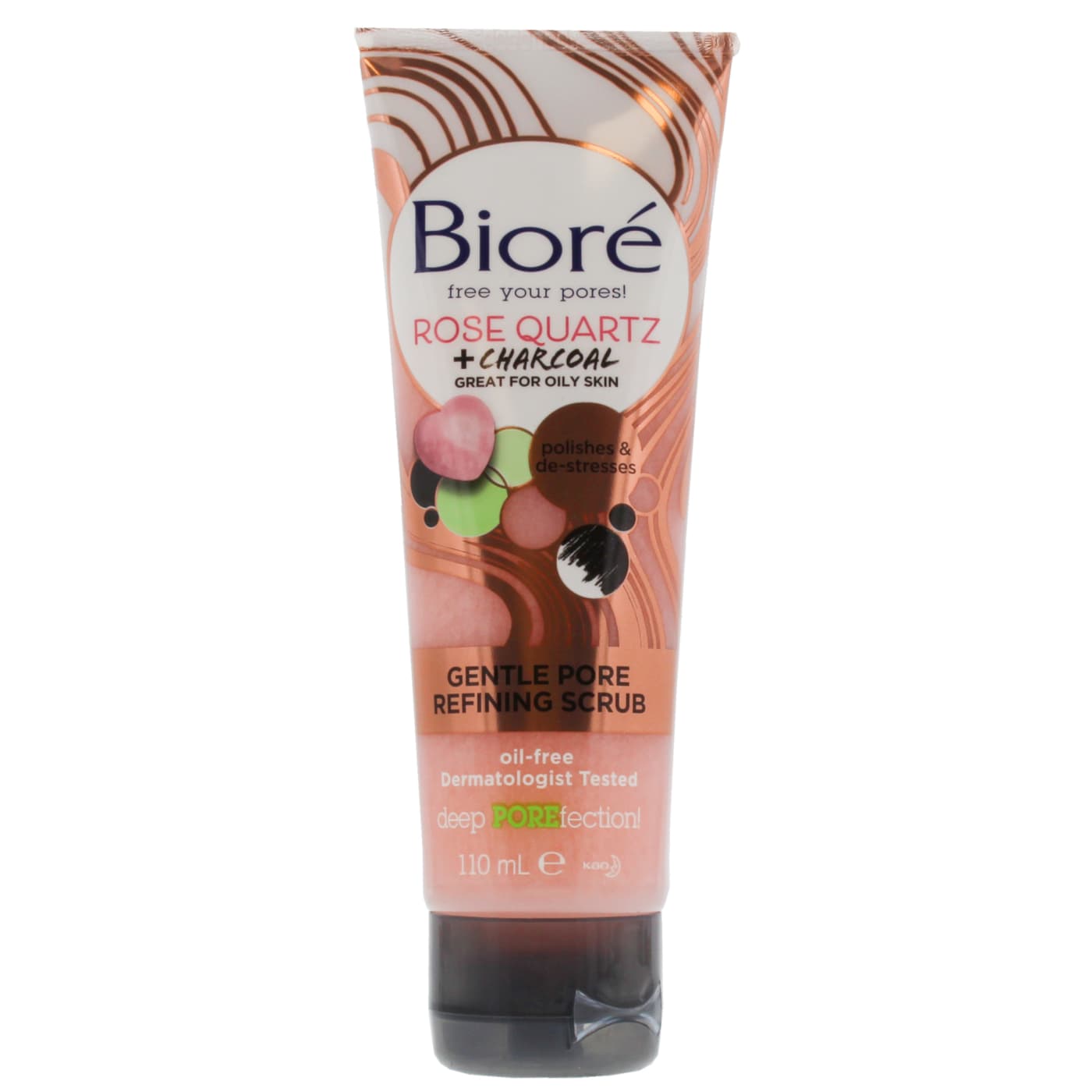 BIORE 110ML PORE REFINING SCRUB ROSE QUARTZ & CHARCOAL MASK