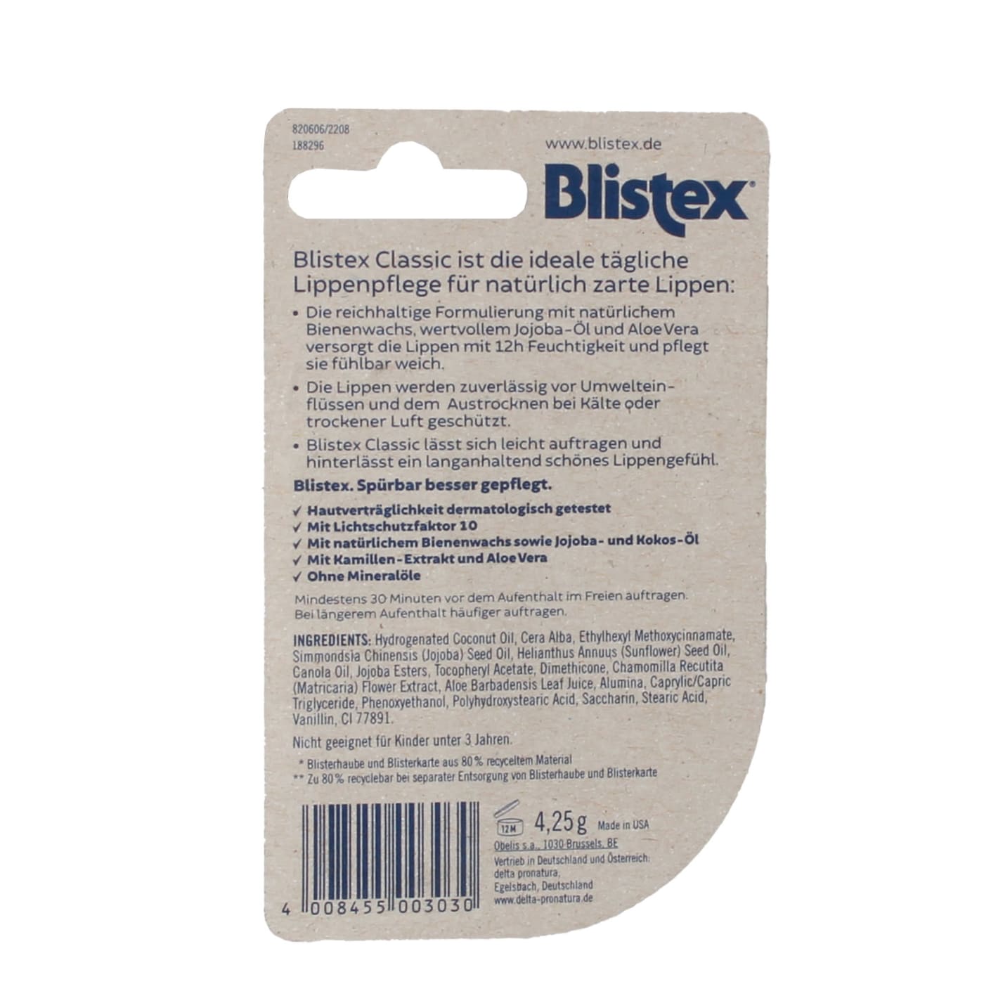 BLISTEX 4.25G L/BALM STICK CLASSIC