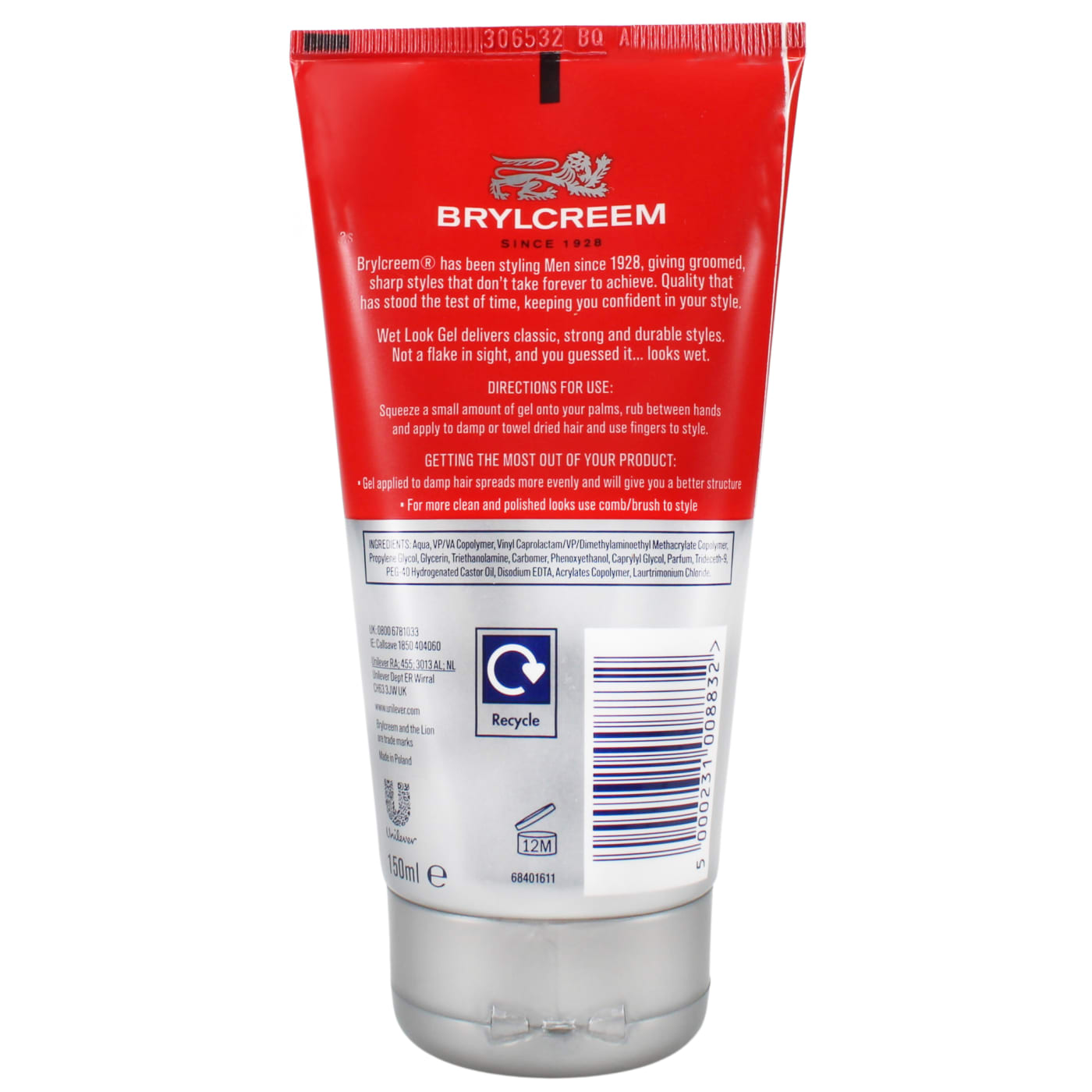 Brylcreem 150ml Styling Gel Wet Look