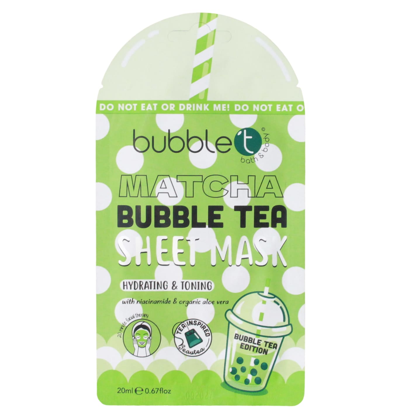 Bubble T Sheet Mask Hydrating & Toning Matcha