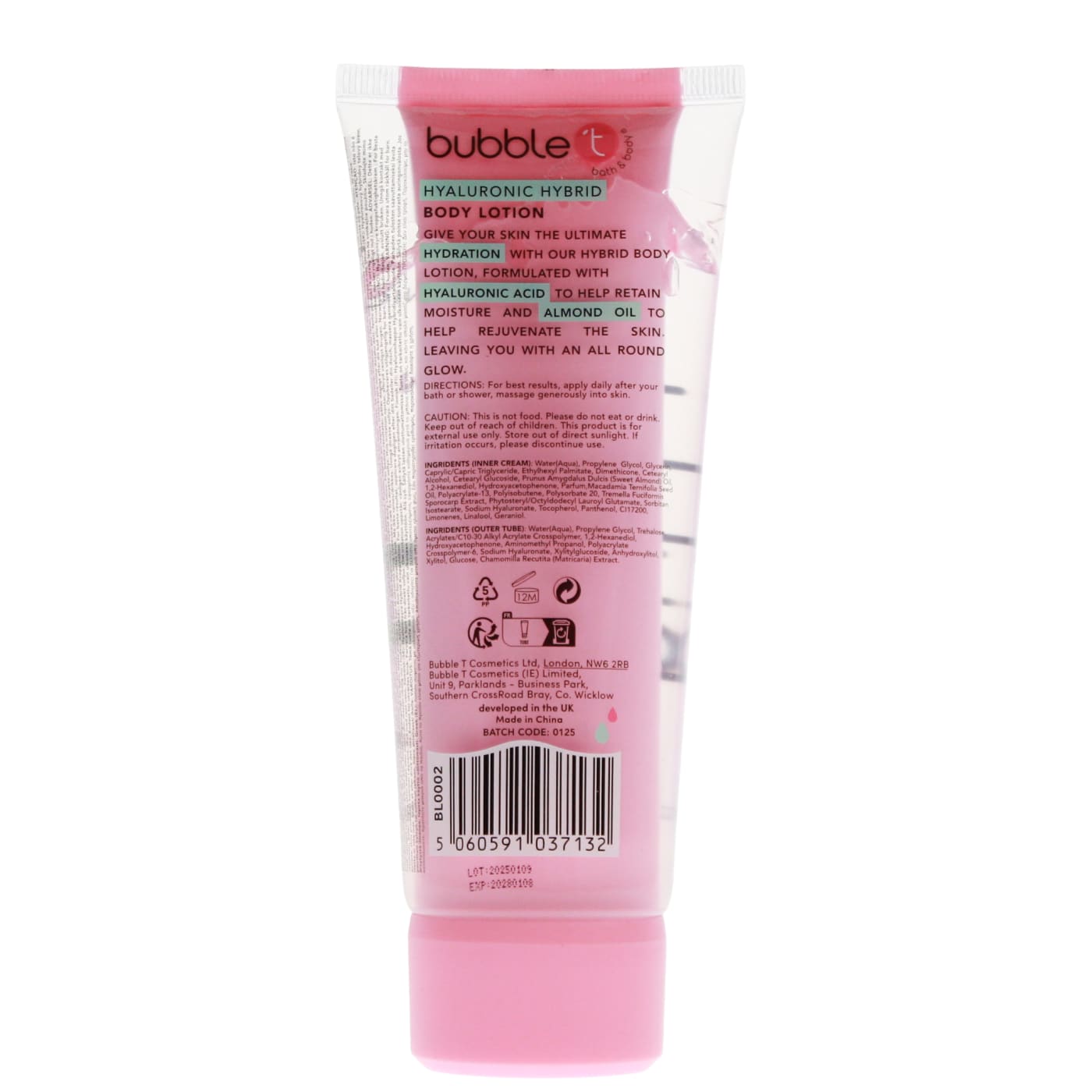 BUBBLE T 200ML B/LOTION HYALURONIC 10/28
