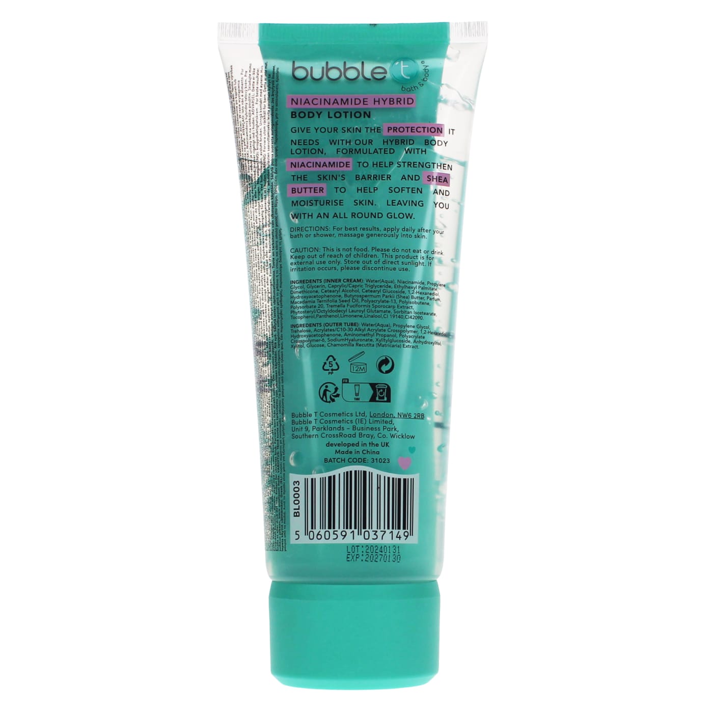 Bubble T 200ml Hybrid Body Lotion Niacinamide