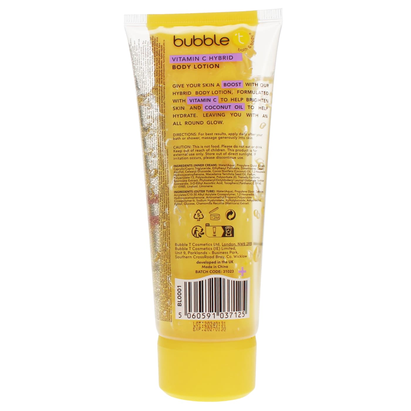 BUBBLE T 200ML B/LOTION VITAMIN C 01/28
