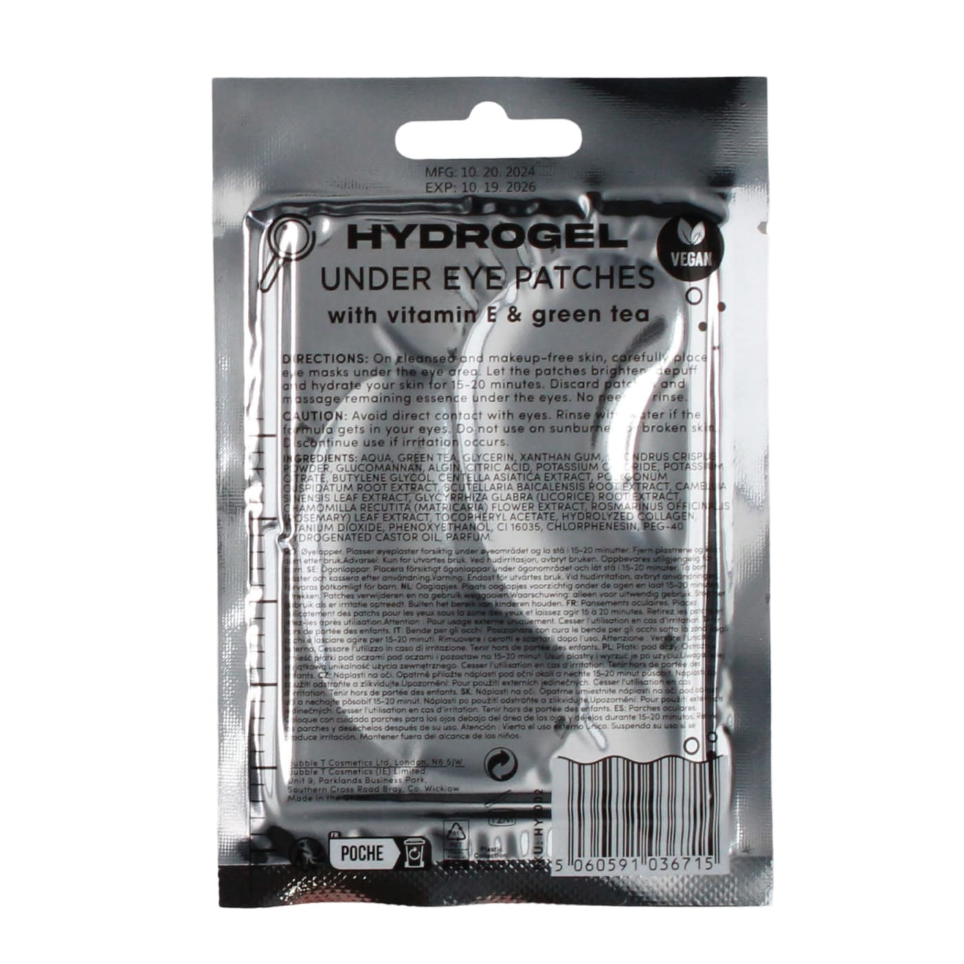 BUBBLE T UNDER EYE PATCH VIT E 12/26