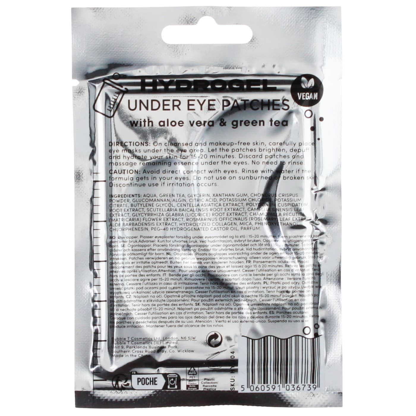 BUBBLE T UNDER EYE PATCH ALOE VERA 11/26