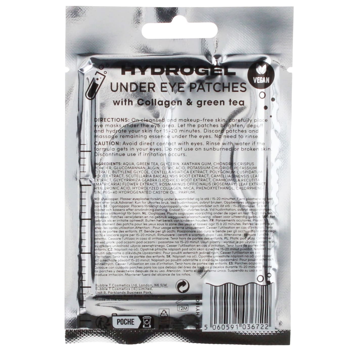 BUBBLE T UNDER EYE PATCH COLLAGEN 10/26