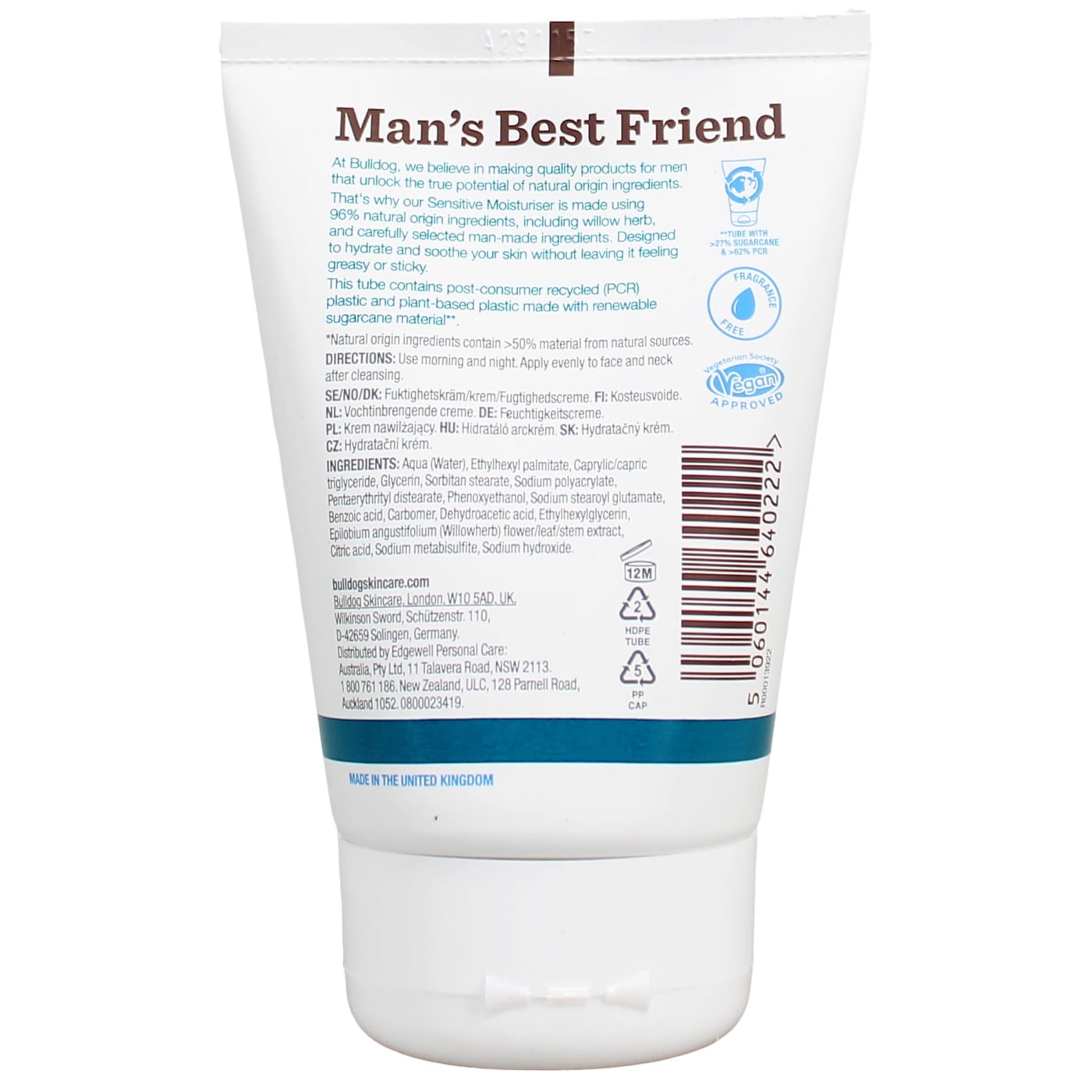 Bulldog 100ml Moisturiser Sensitive