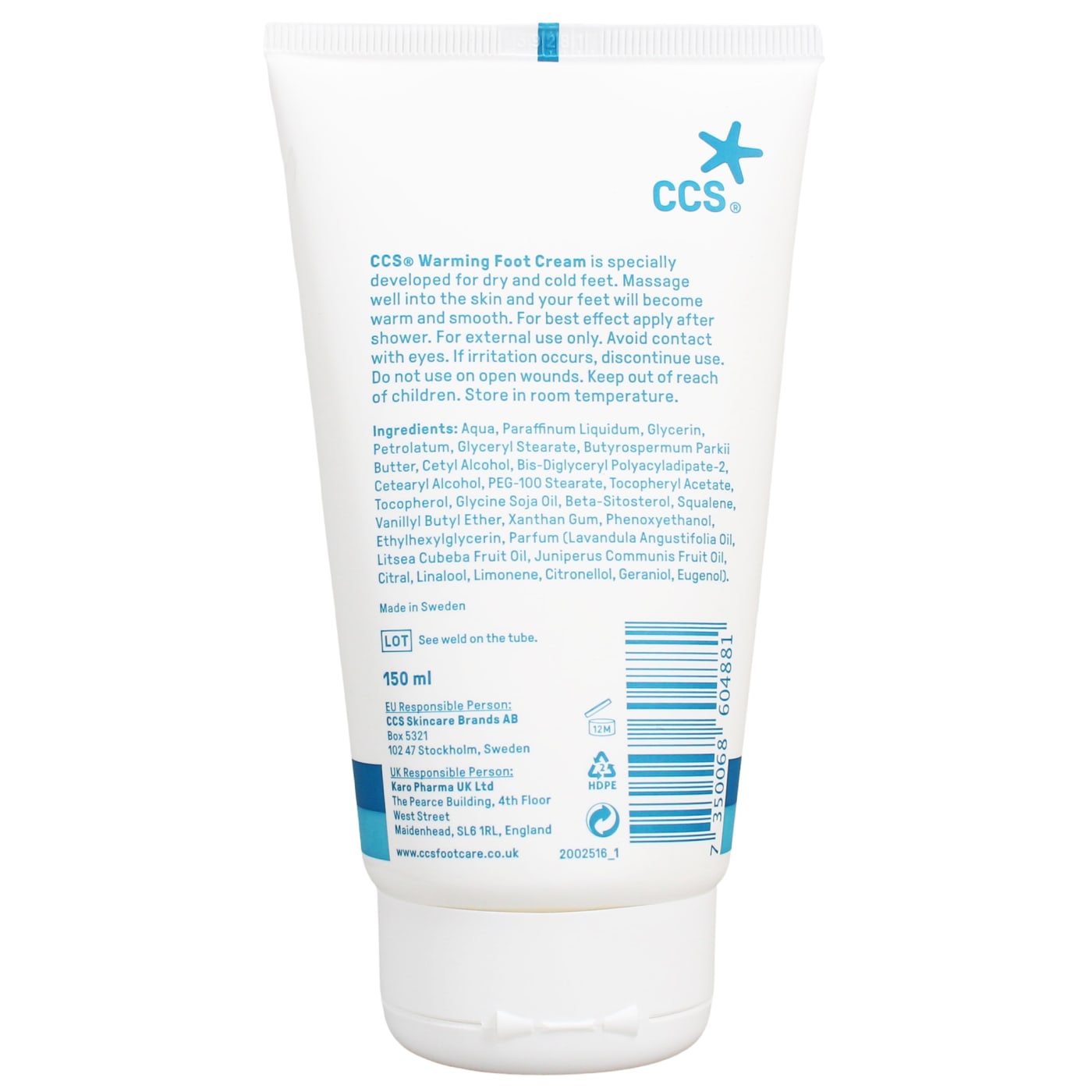 CCS 150ML WARMING FOOT CREAM