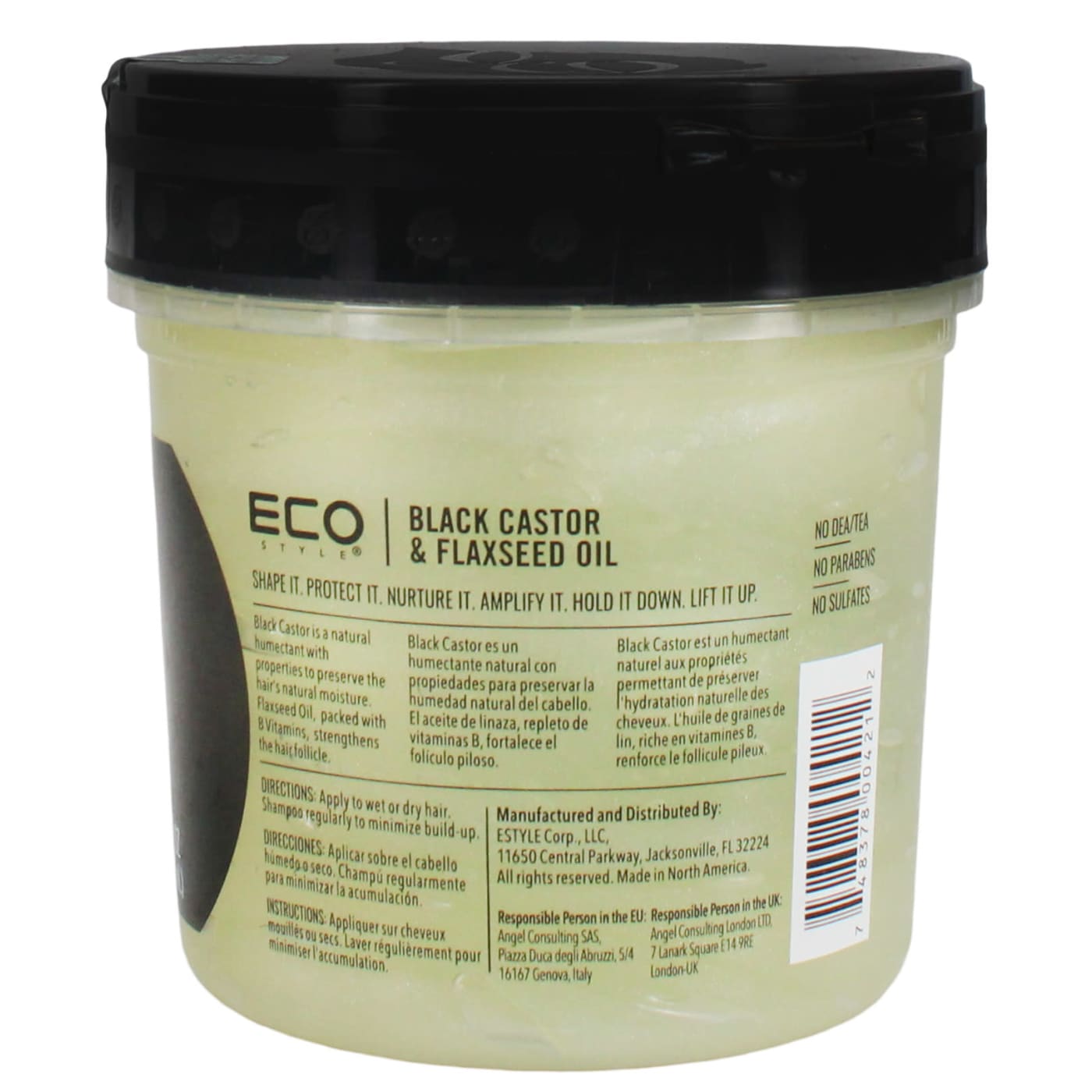 Ecostyle 473ml Oil Black Castor & Flaxseed
