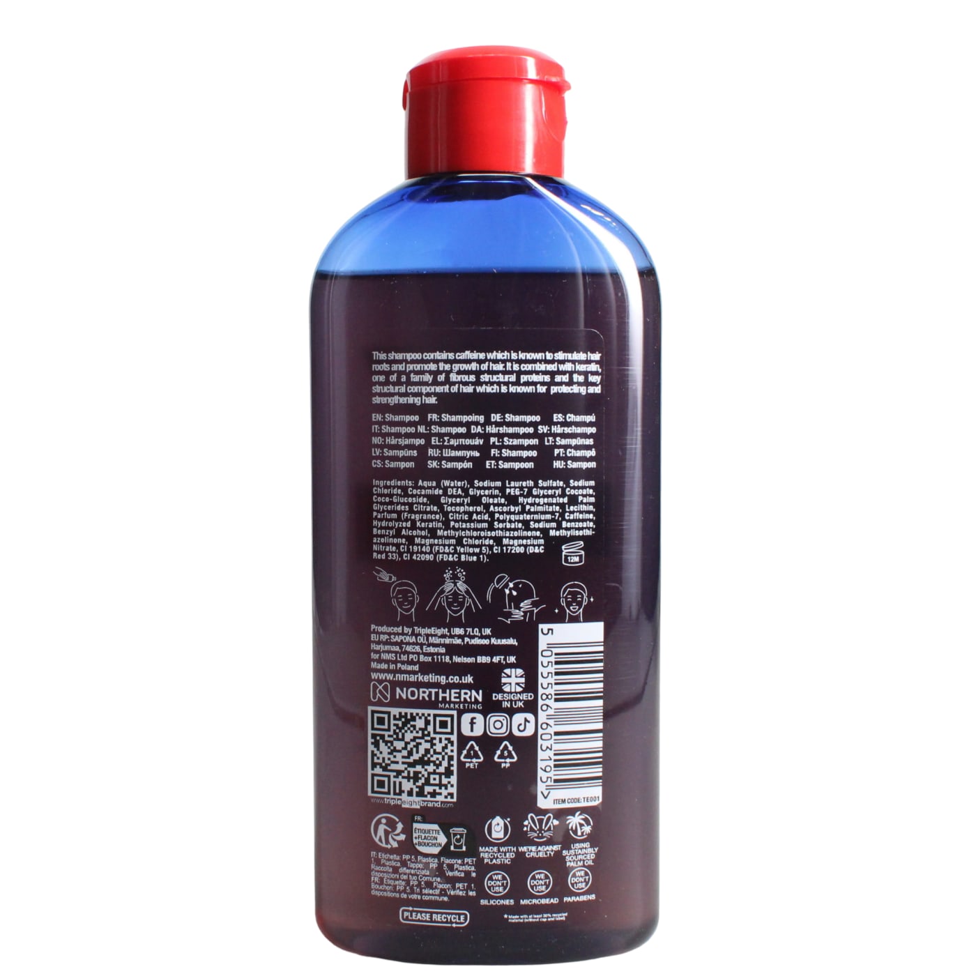 EIGHTTRIPLEEIGHT 250ML S/POO CAFFEINE