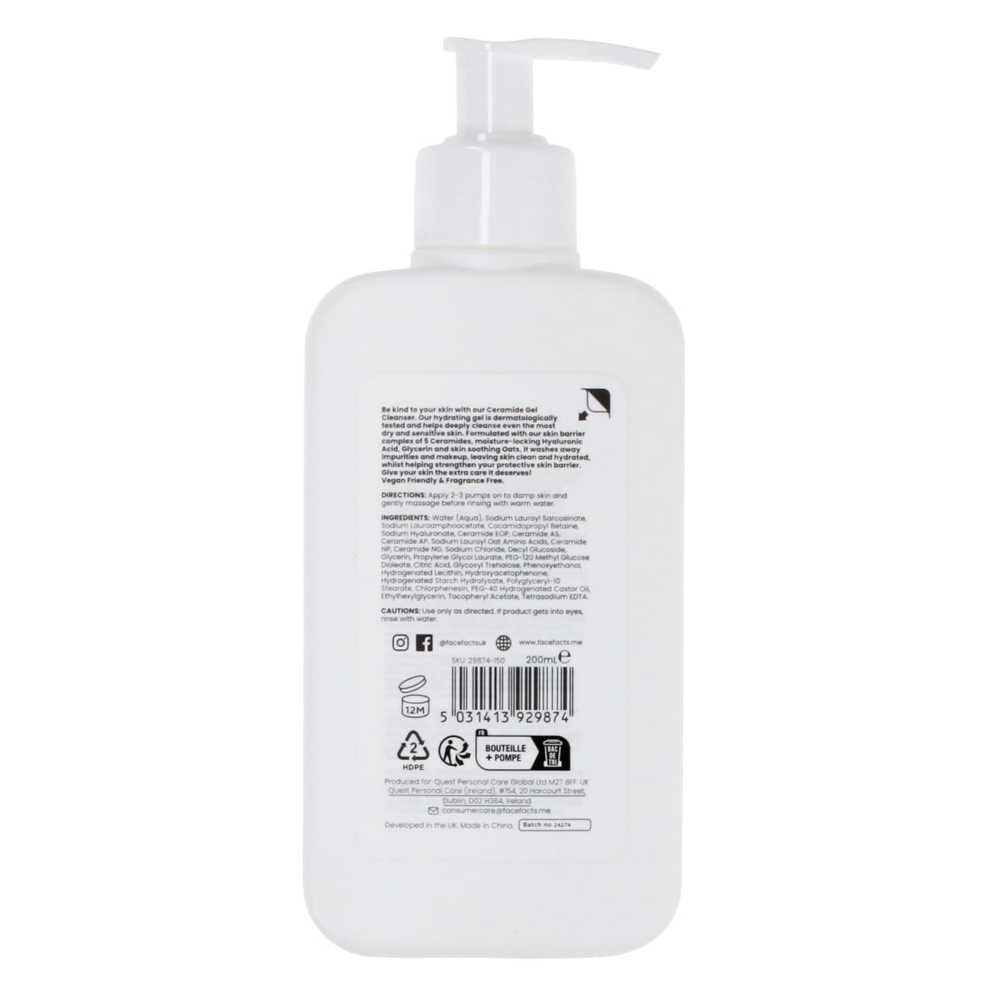 FACE FACTS CERAMIDE 200ML CLEANSER HYDRATING