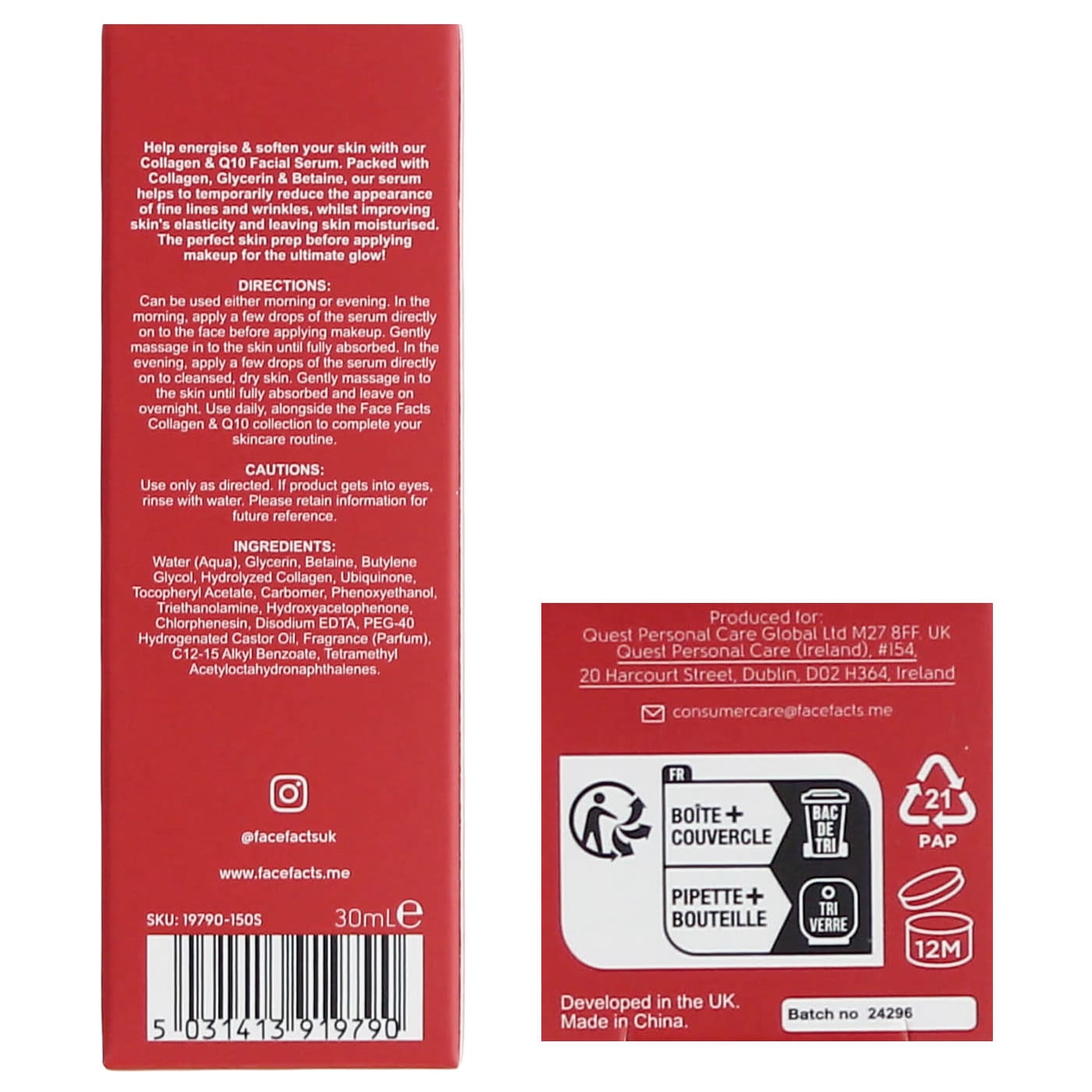 Face Facts 30ml Collagen & Q10 Face Serum