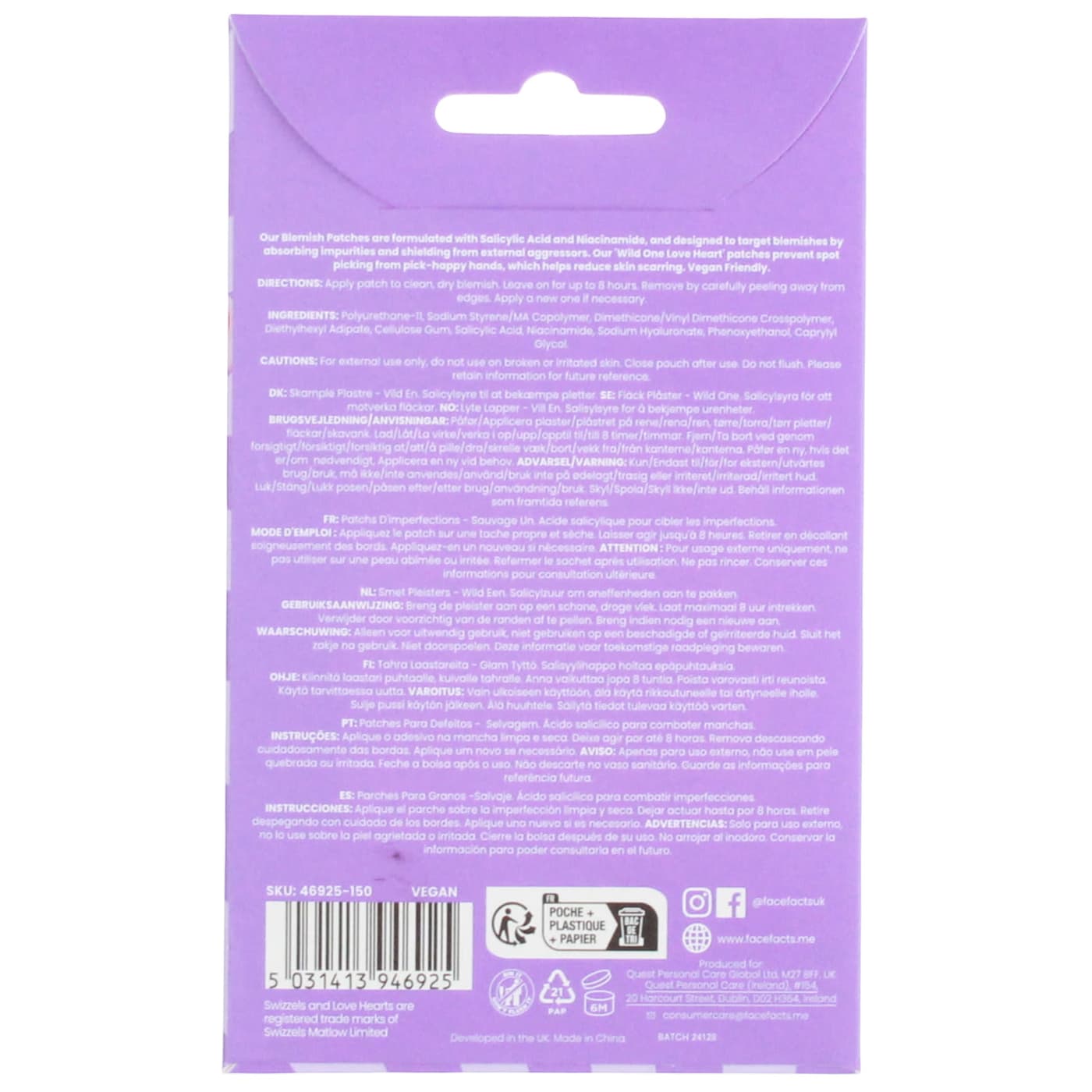 Face Facts x Swizzels Blemish Patches Wild One