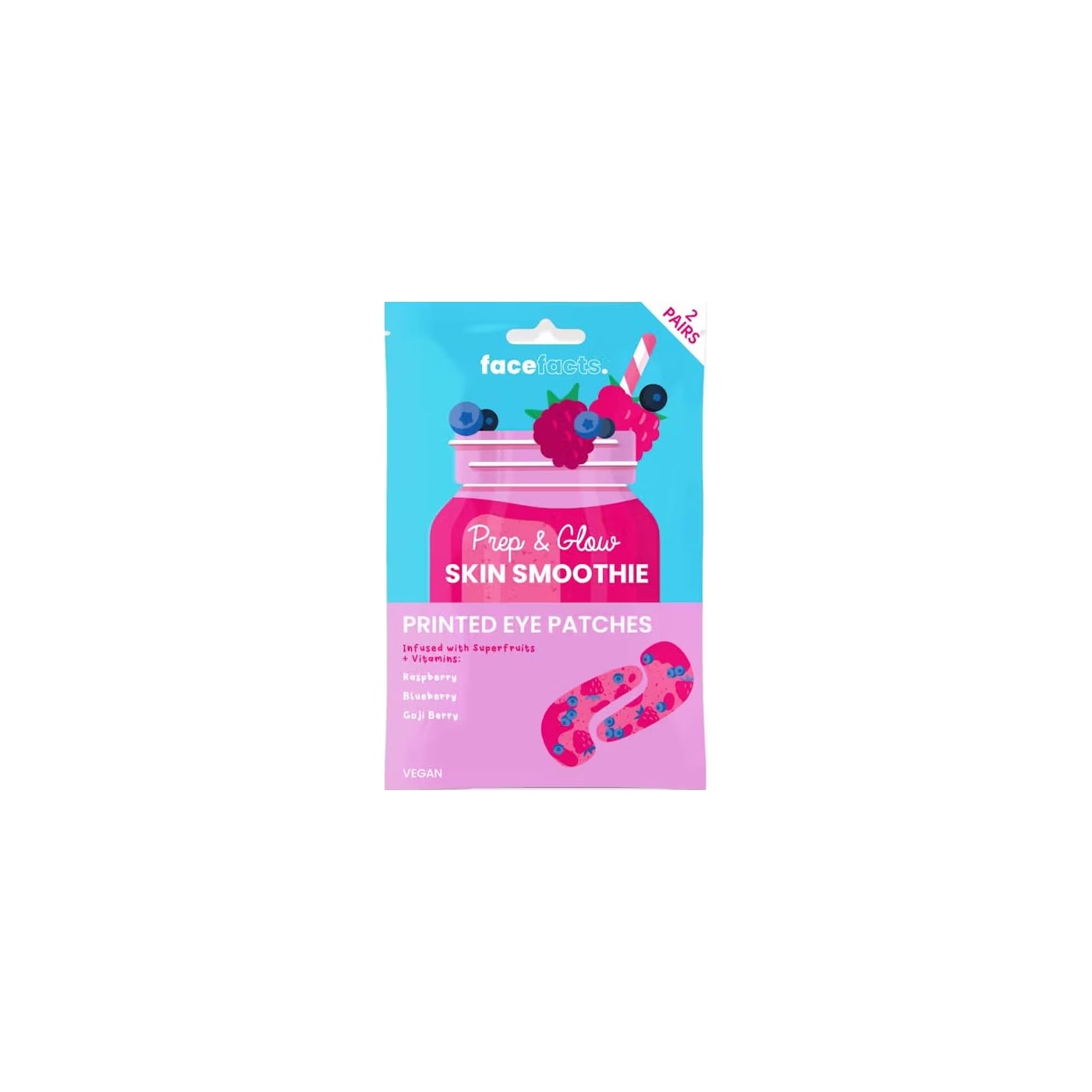 FACE FACTS PRINTED EYE PATCHES PREP & GLOW (2 PAIRS) 02/26