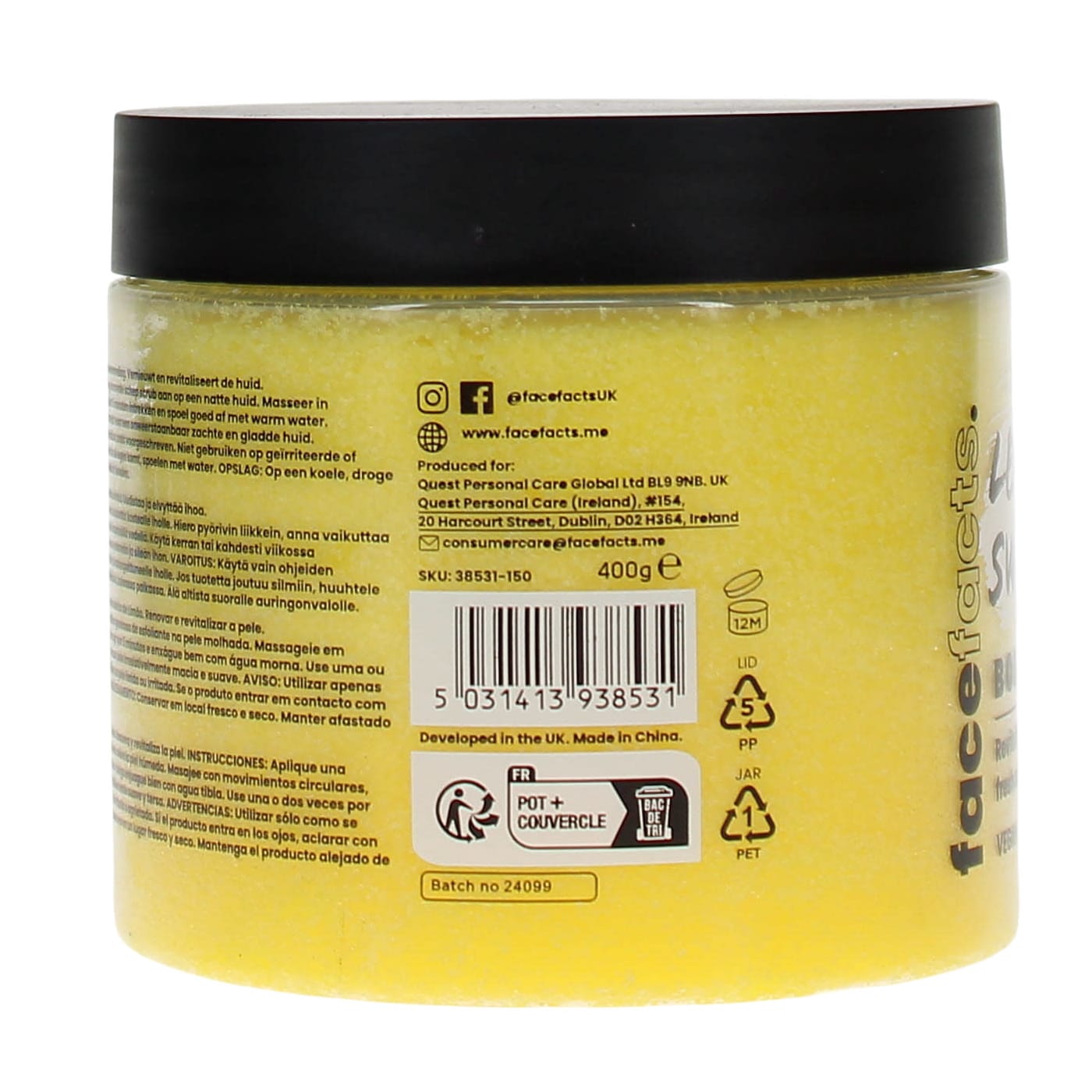 FACE FACTS 400G BODY SCRUB LEMON SWIRL