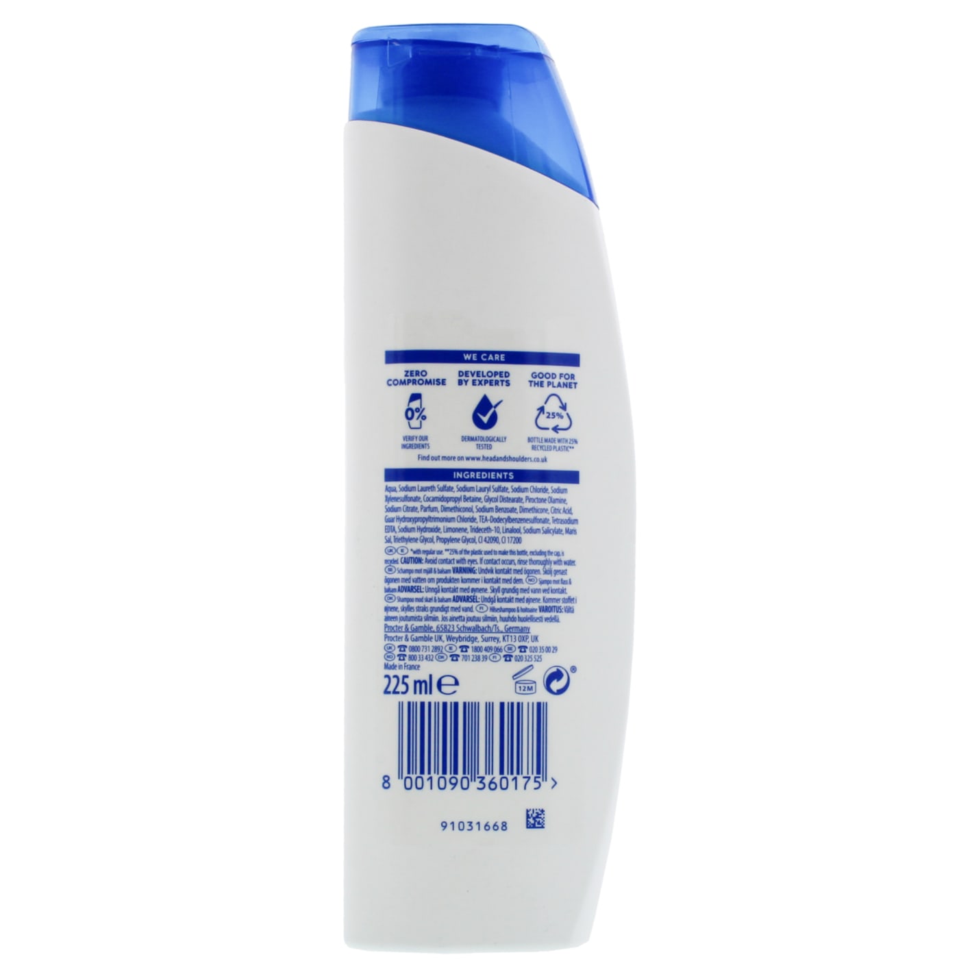 HEAD & SHOULDERS 225ML 2 IN 1 SHAMPOO & CONDITIONER FOR MEN TOTAL CARE