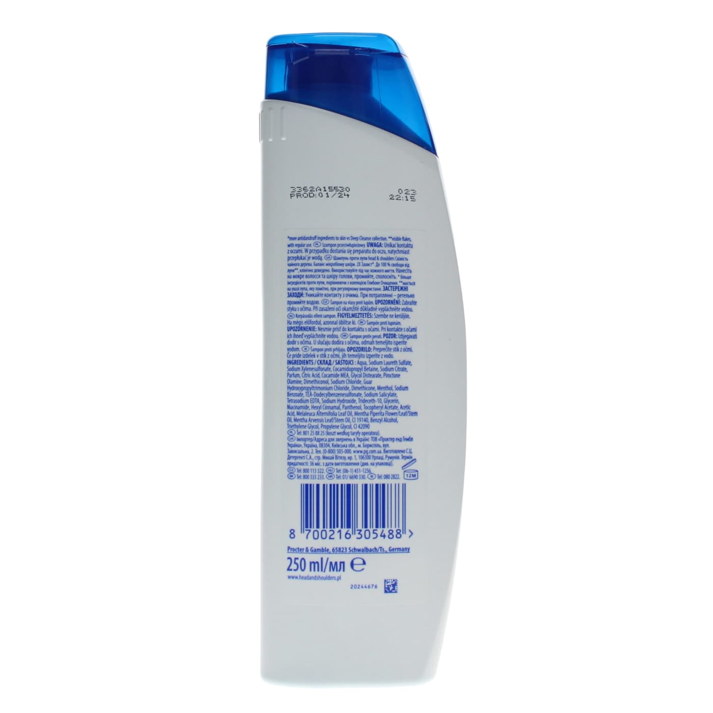 HEAD&SHOULDERS 250ML A/D S/POO T.TREE