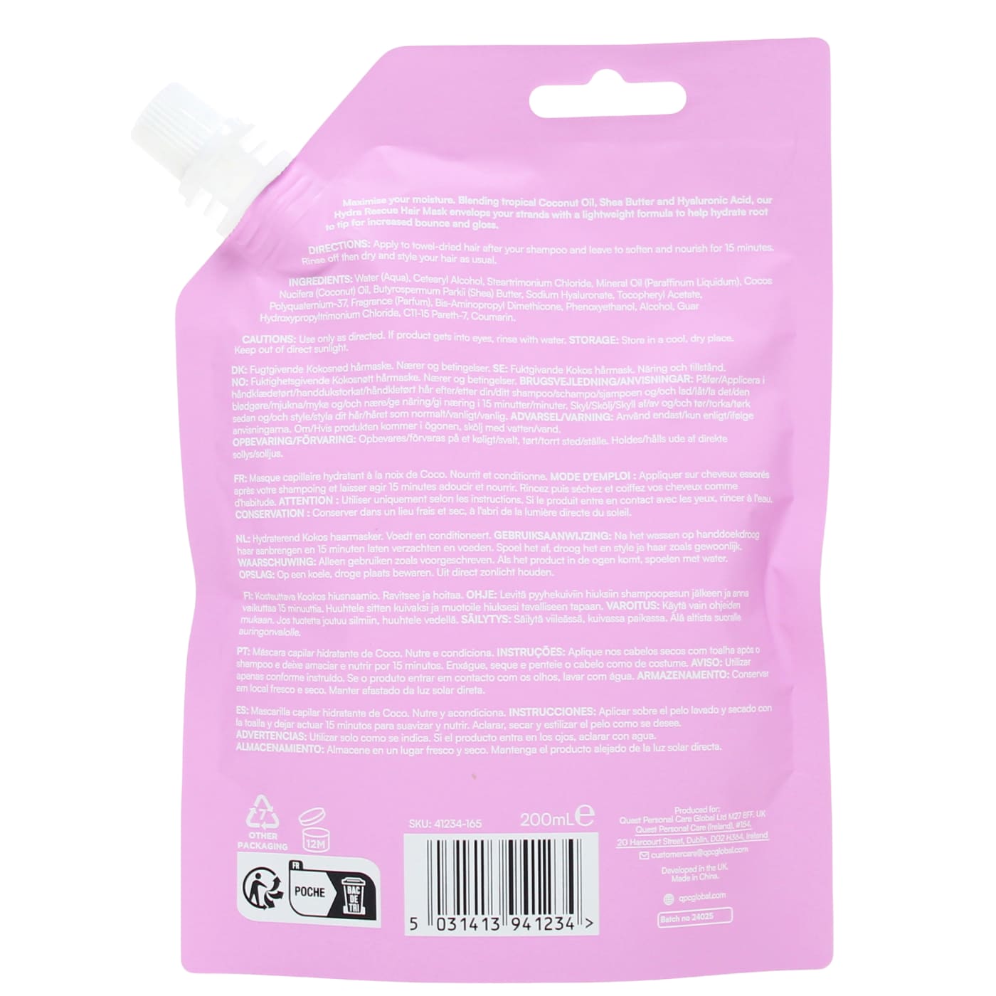 HEAD SHOCK 200ML H/MASK COCONUT&H.ACID