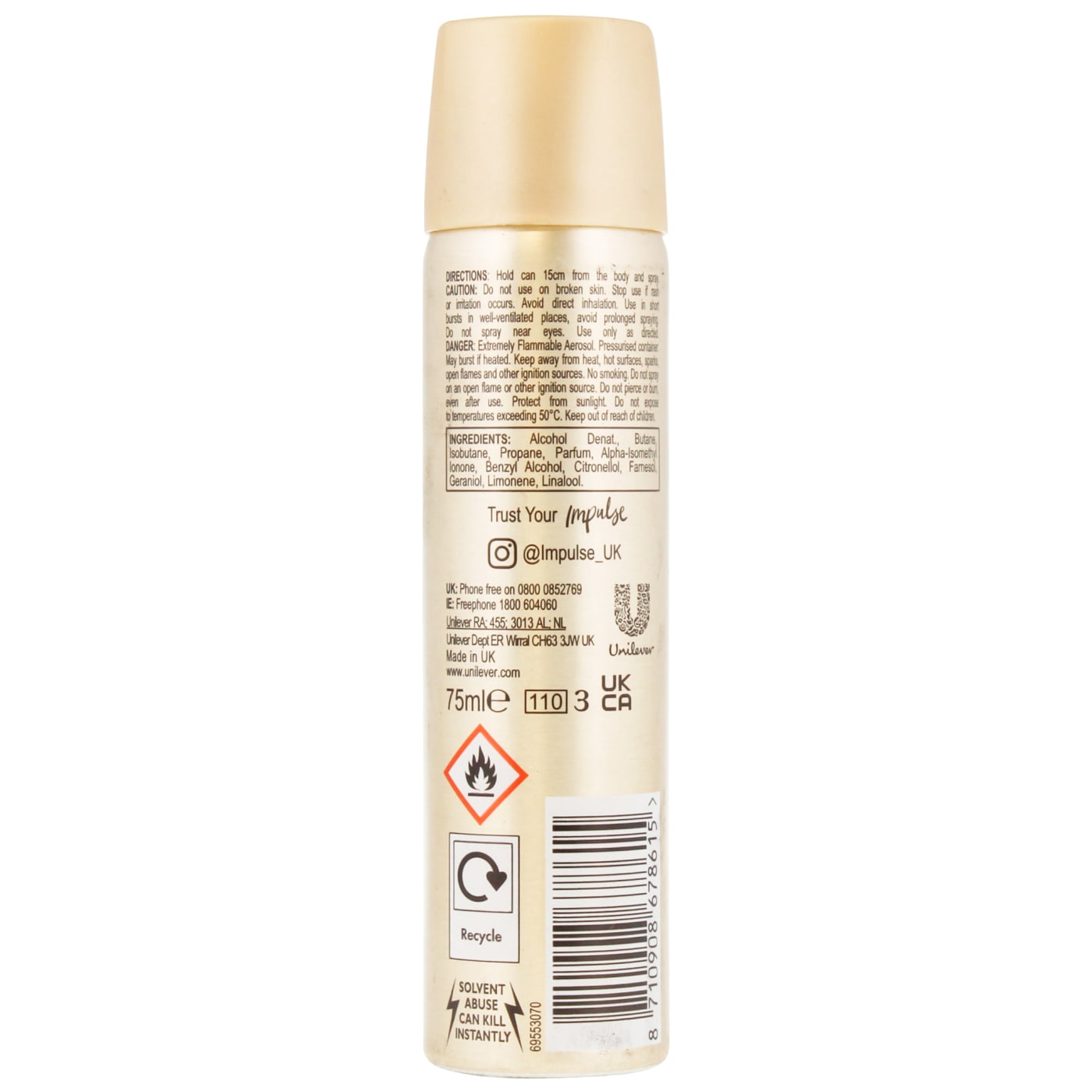 Impulse 75ml Body Spray Instant Crush