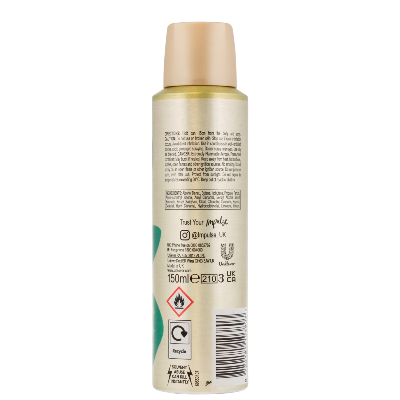 IMPULSE 150ML B/SPRAY HINT OF MUSK