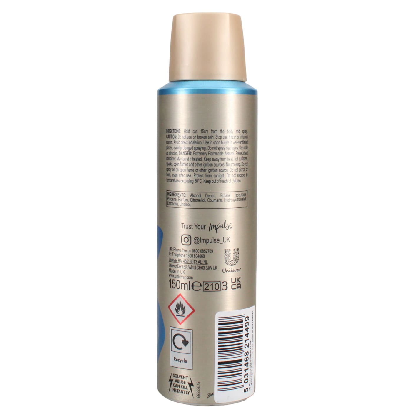 IMPULSE 150ML B/SPRAY TEASE PMP £1.99