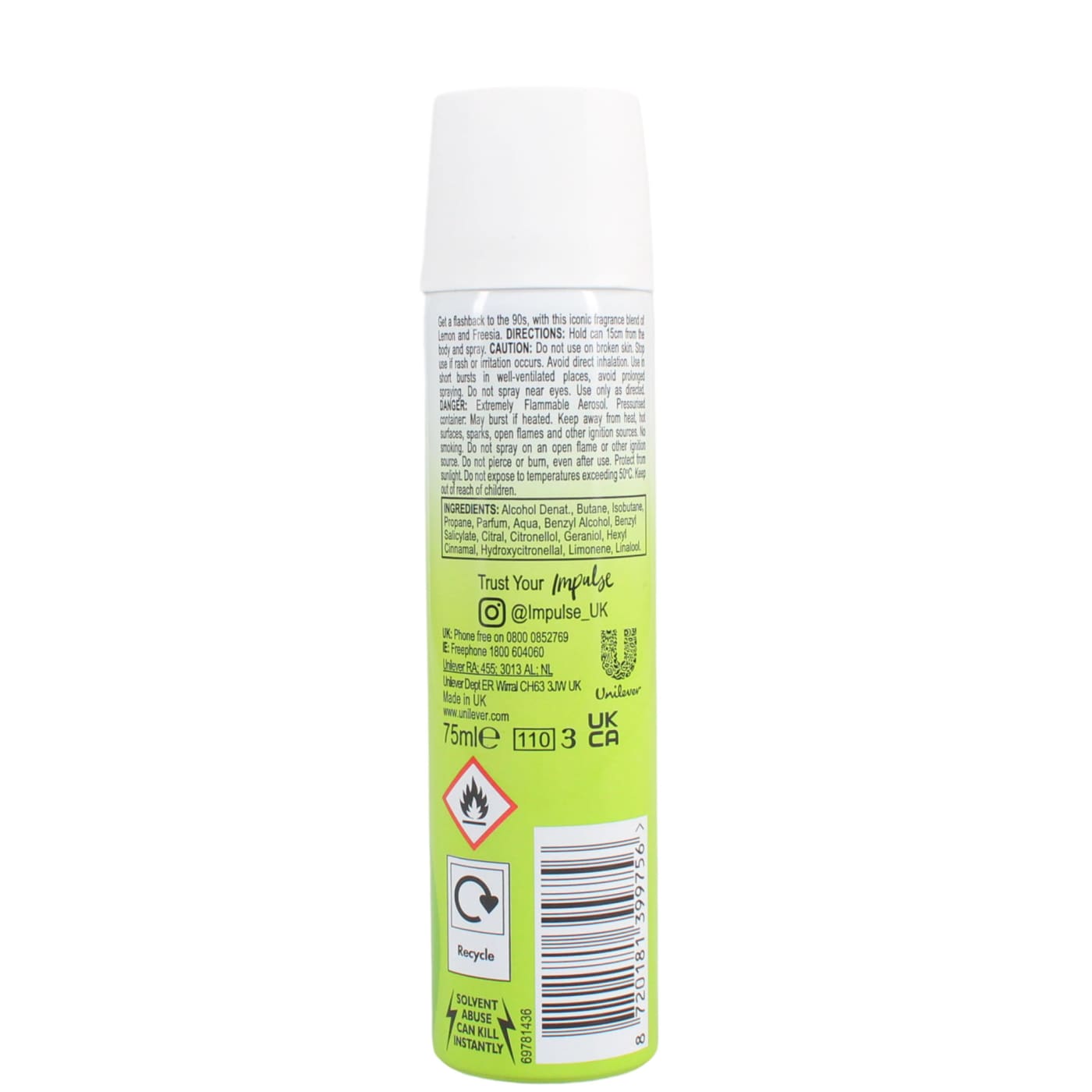 IMPULSE 75ML B/SPRAY 02 (LEMON&FREESIA)