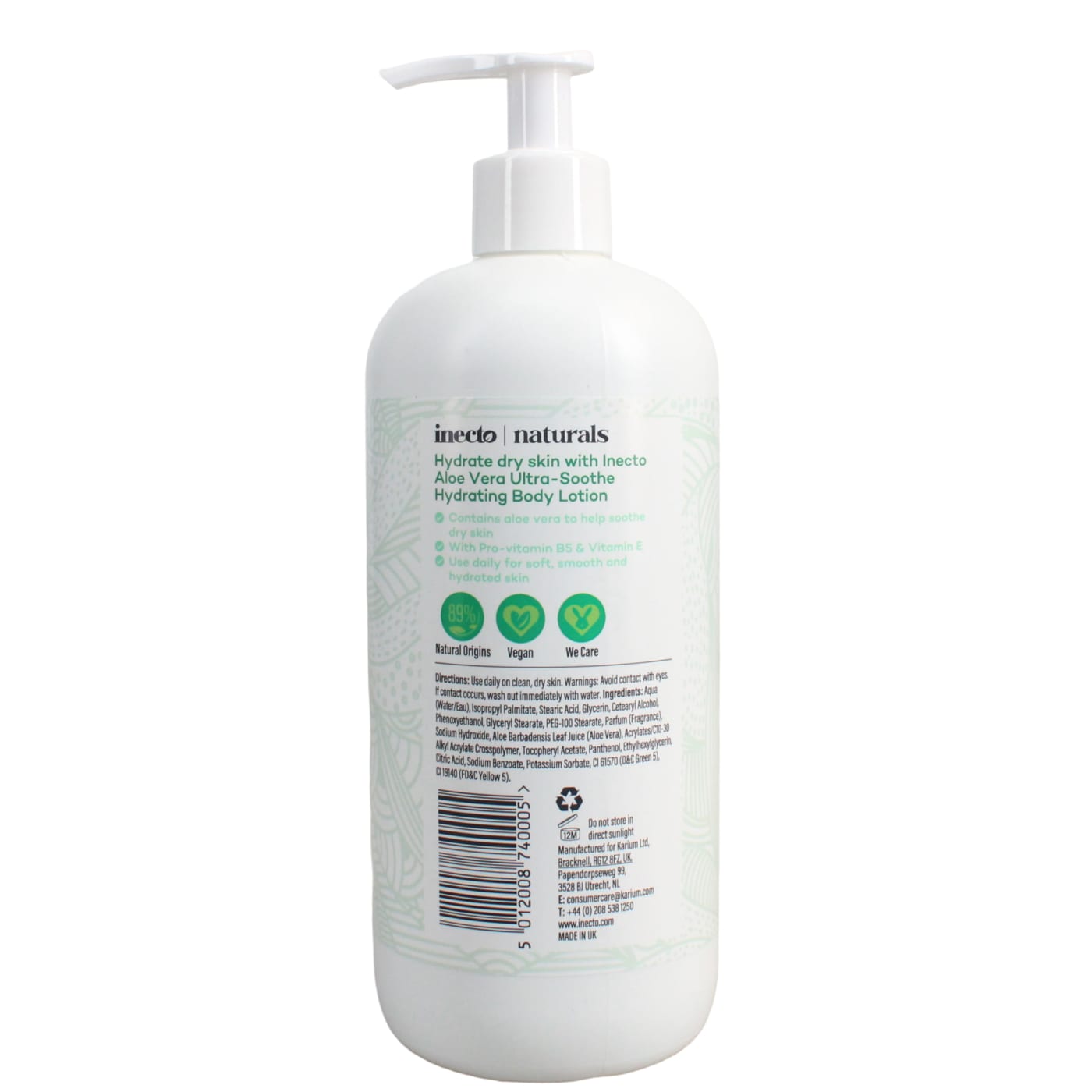 Inecto Naturals 500ml Body Lotion Ultra Soothe Hydrating Aloe Vera