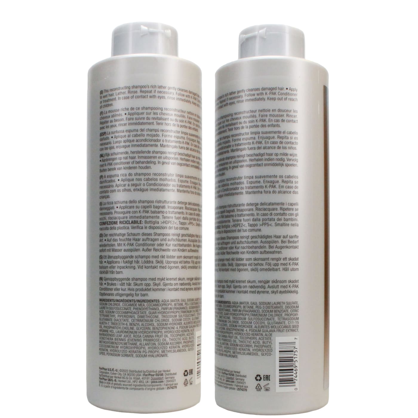 JOICO K-PAK 1L SHAMPOO RECONSTRUCTING