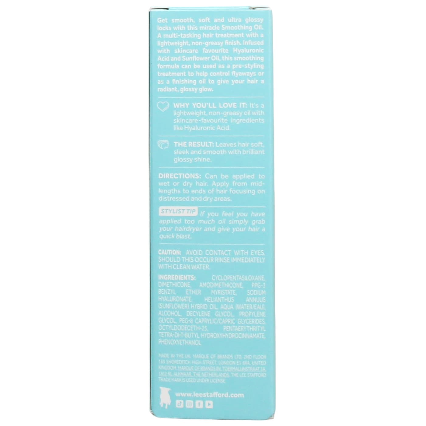 Lee Stafford 50ml Hair Oil Moisture Burst Smoothing