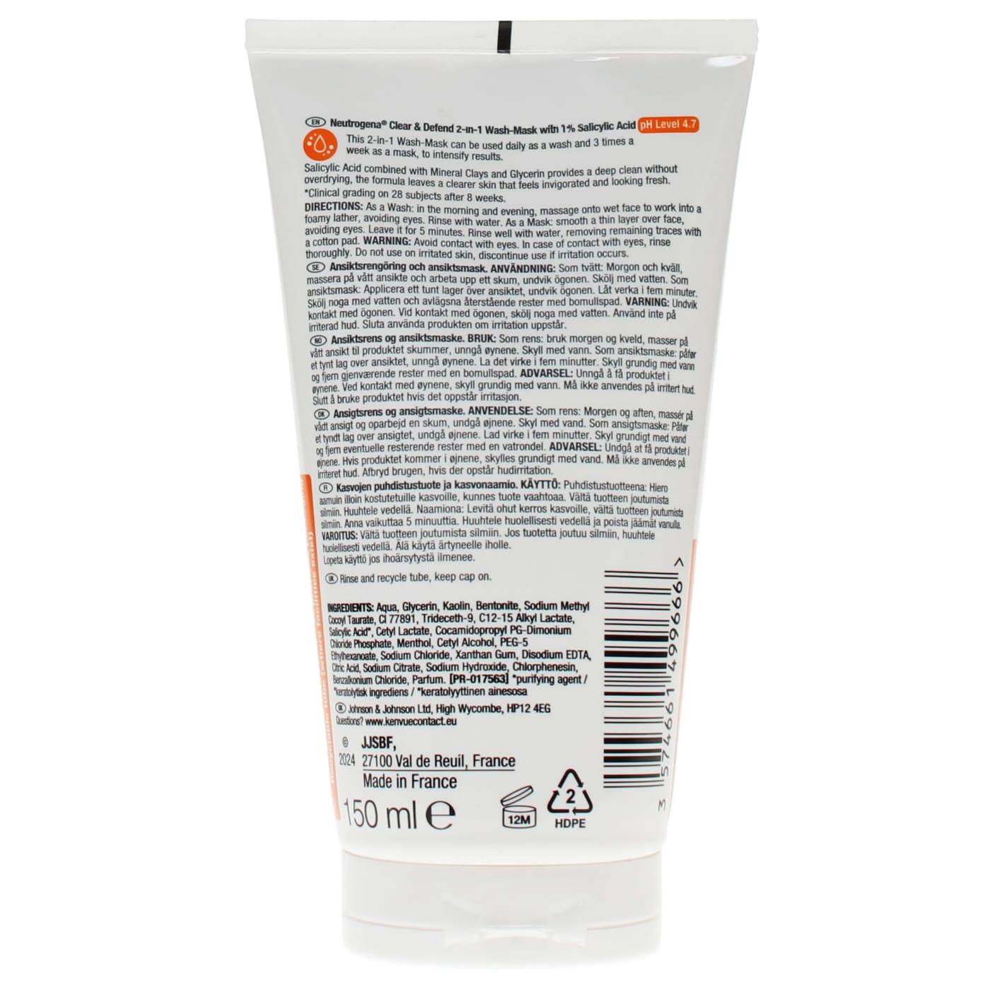 NEUTROGENA CLEAR & DEFEND 150ML W/MASK