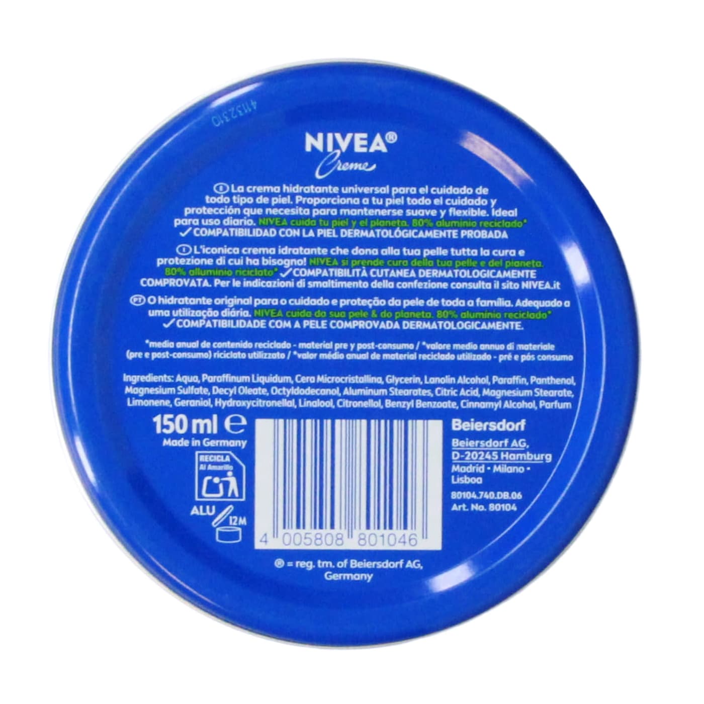 NIVEA 150ML CRÈME TIN
