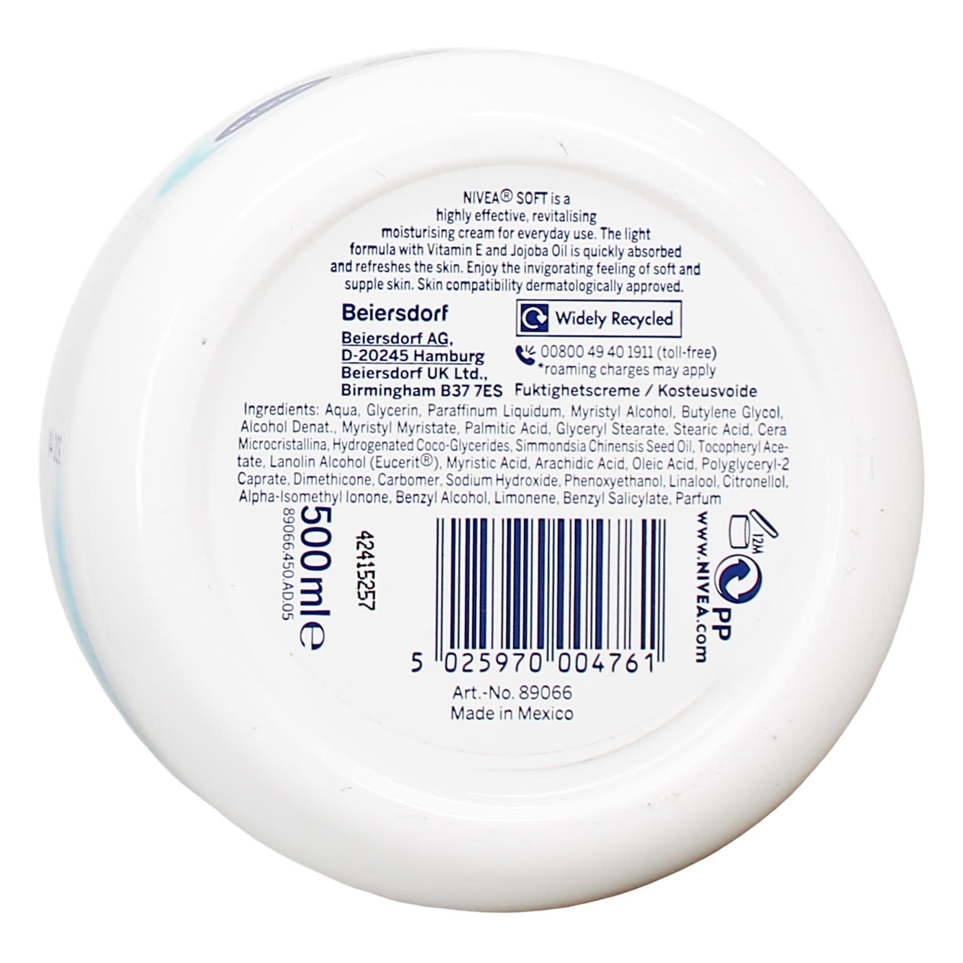 Nivea 500ml Soft Moisturising Cream