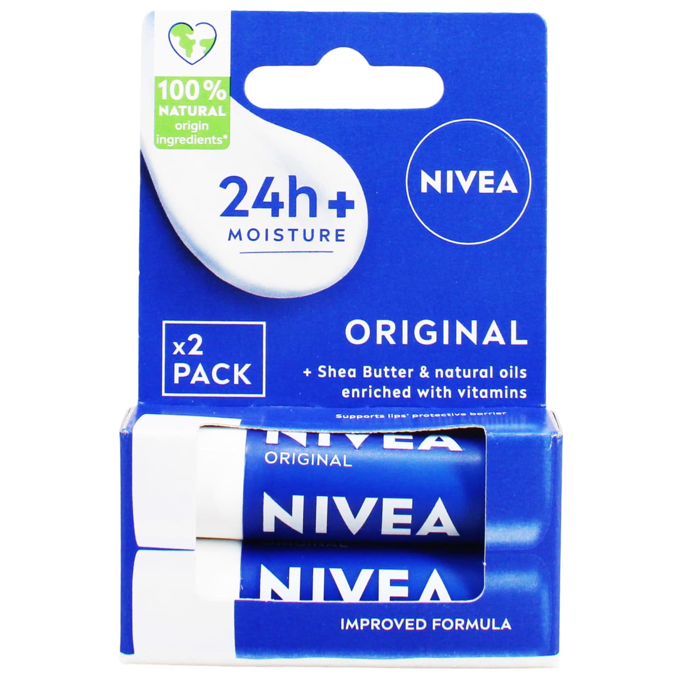 NIVEA 4.8G L/BALM TWIN PACK ORIGINAL