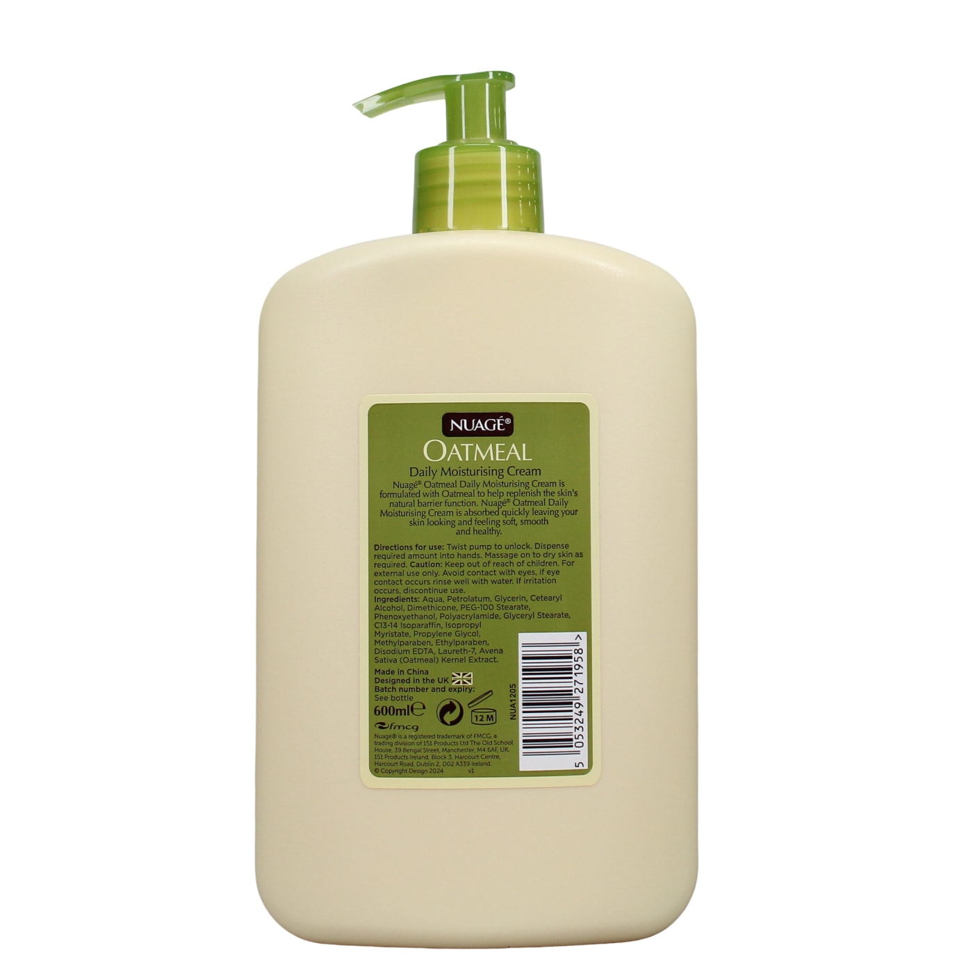 Nuage Oatmeal 600ml Daily Moisturising Cream