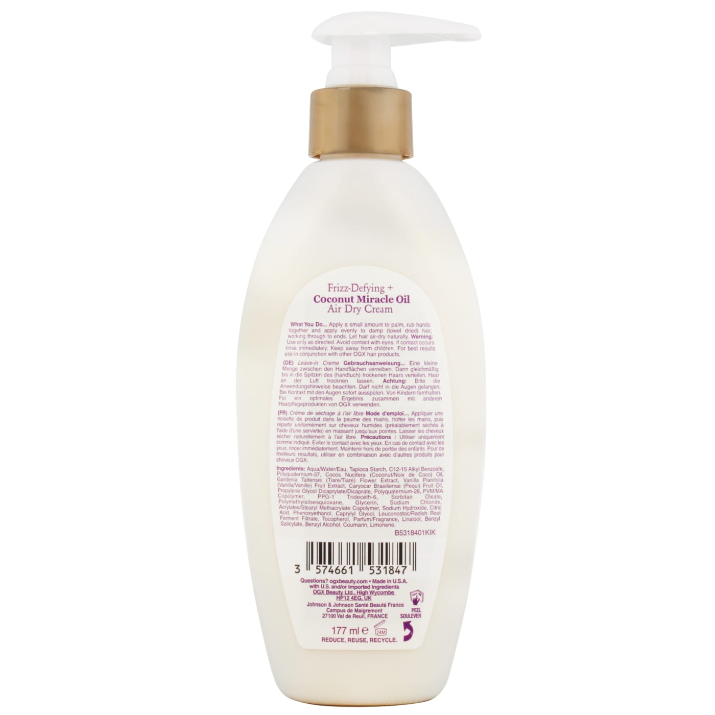 OGX 177ml Air Dry Cream Coconut Oil