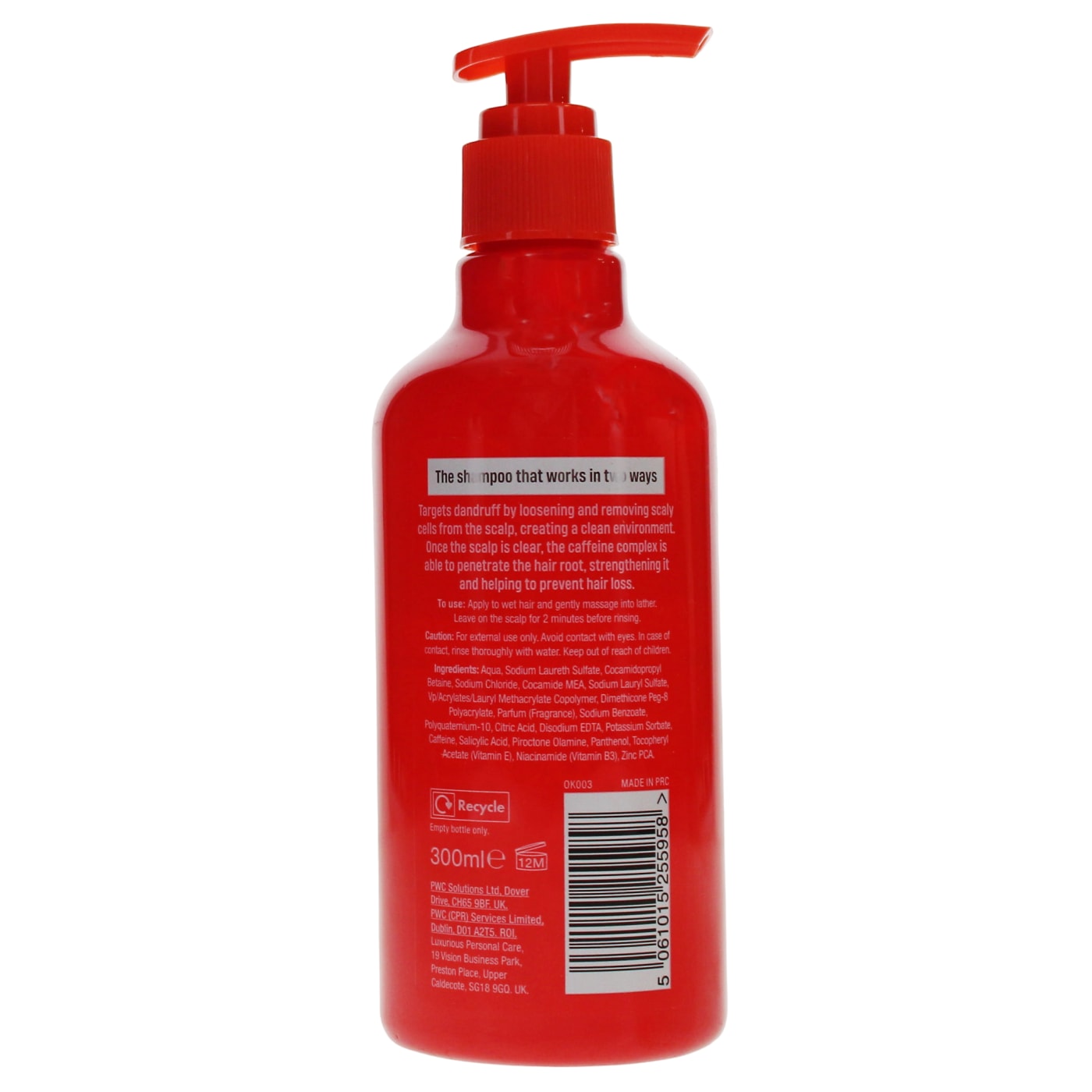 Oktane 300ml Shampoo 2 in 1 Caffeine