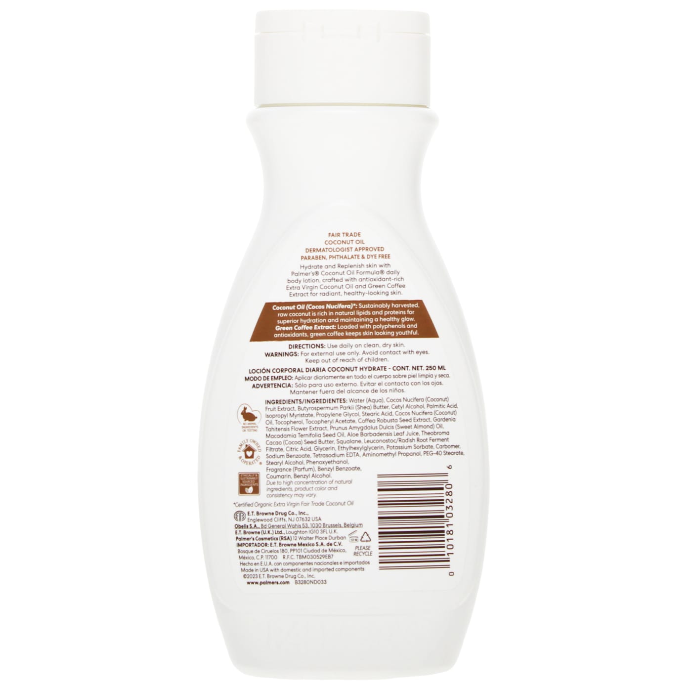 PALMER'S 250ML B/LOTION COCONUT