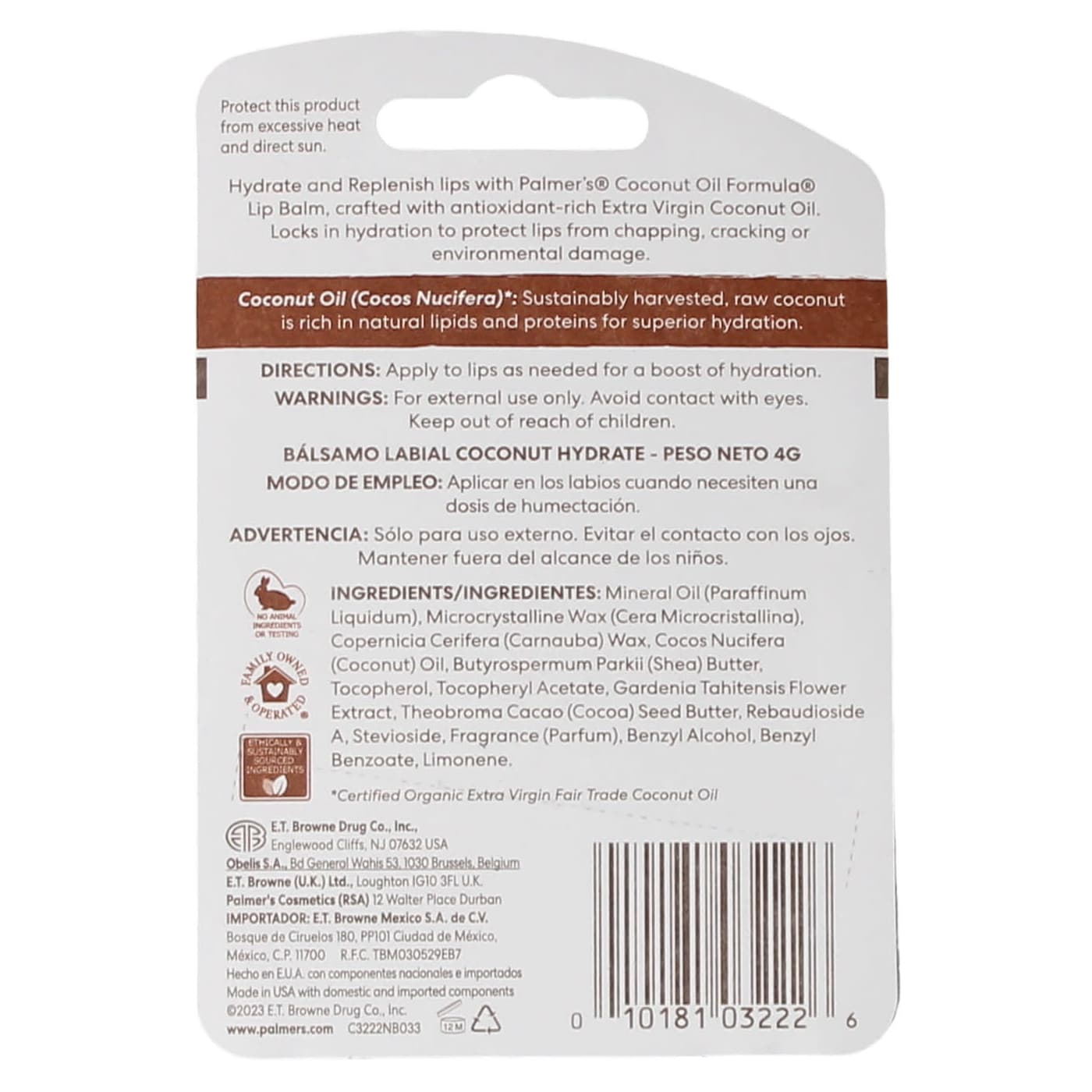 Palmer's Coconut Oil Formula 4g Lip Balm Coconut Hydrate