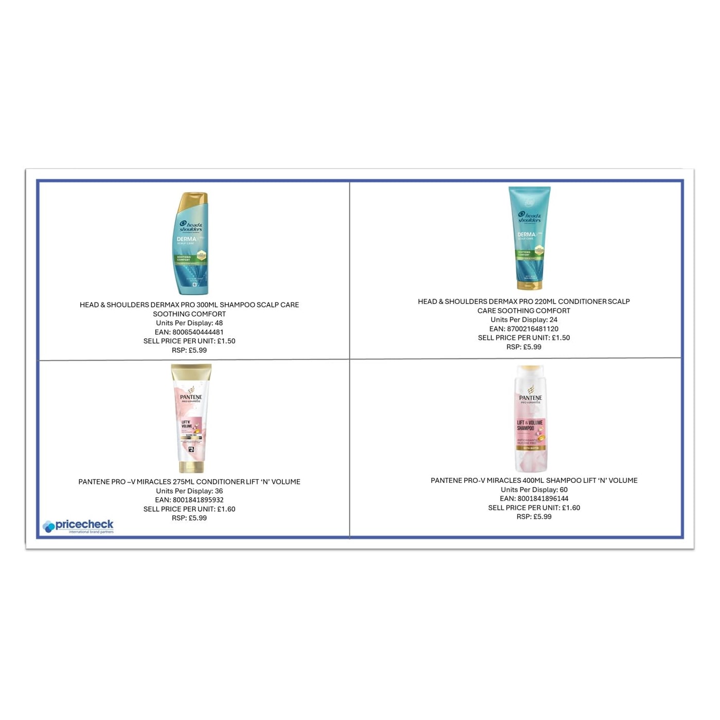 PANTENE DERMA MIXED DISP 168PC