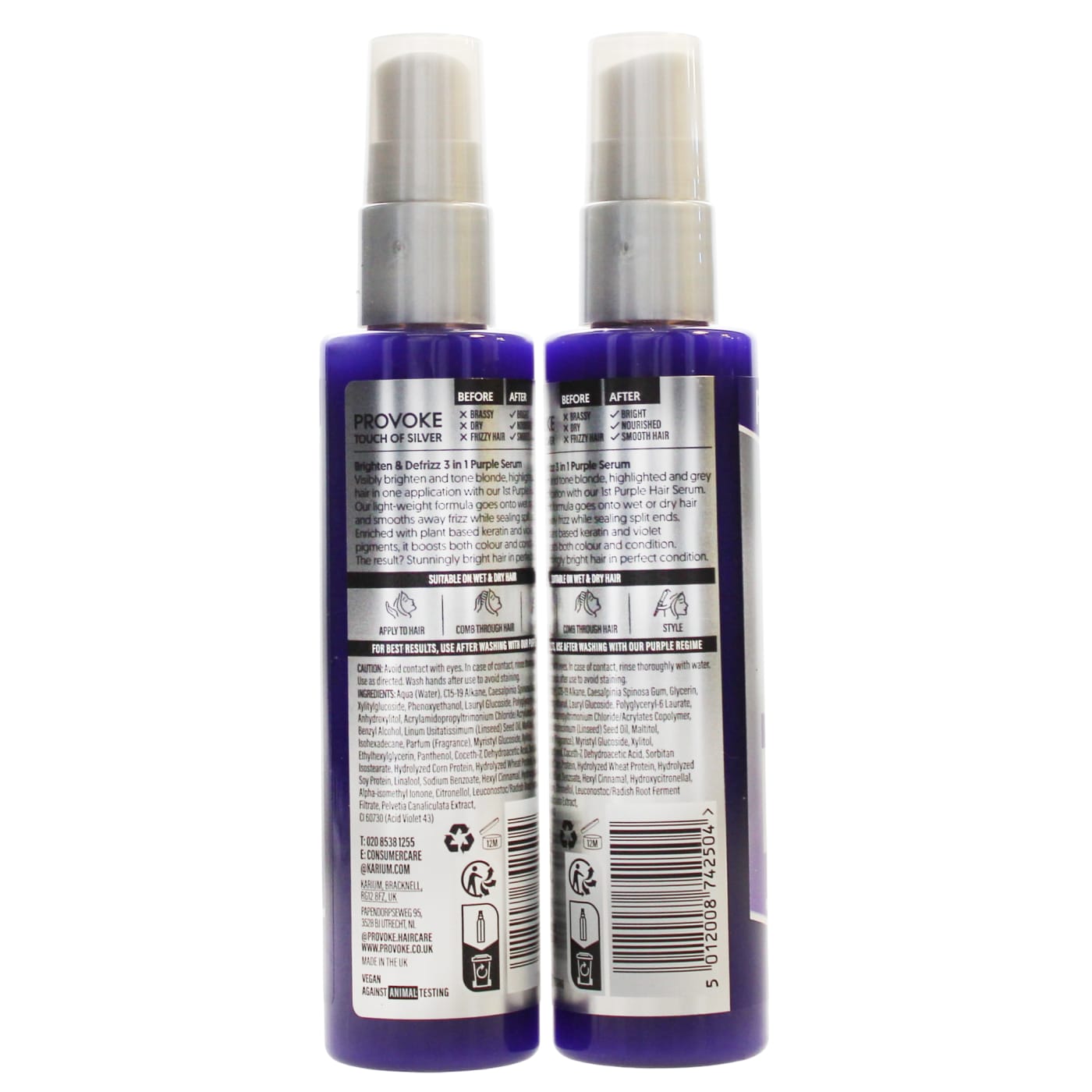 Provoke 100ml Brighten & Defrizz Purple Serum