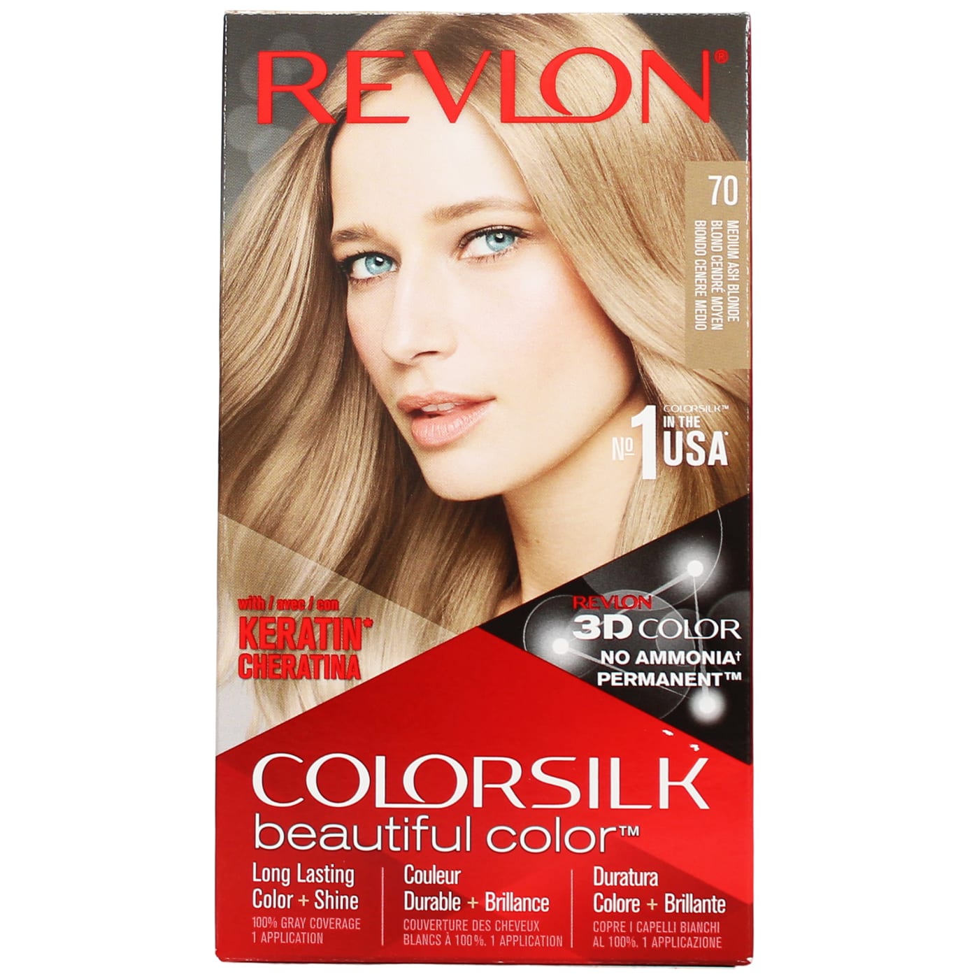 Revlon Colorsilk Permanent Hair Colour Medium Ash Blonde (70/7A)