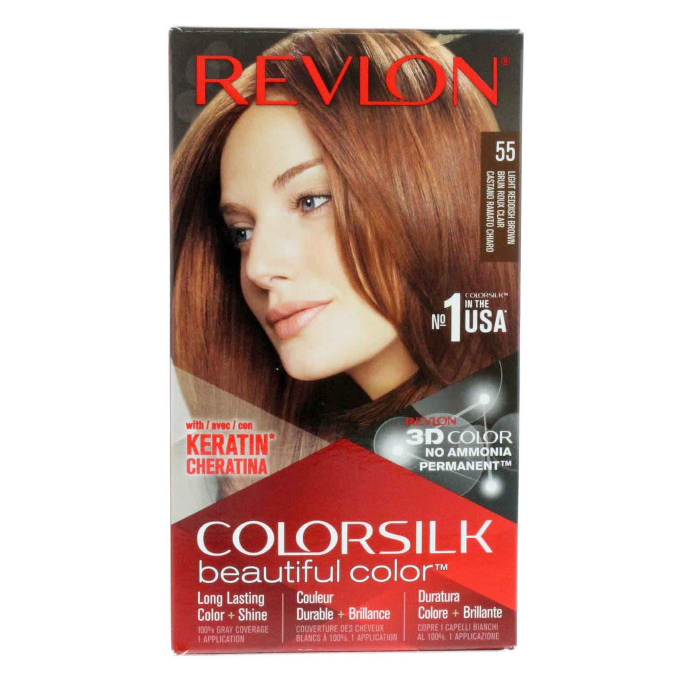 REVLON COLORSILK REDDISH BROWN 55 LIGHT