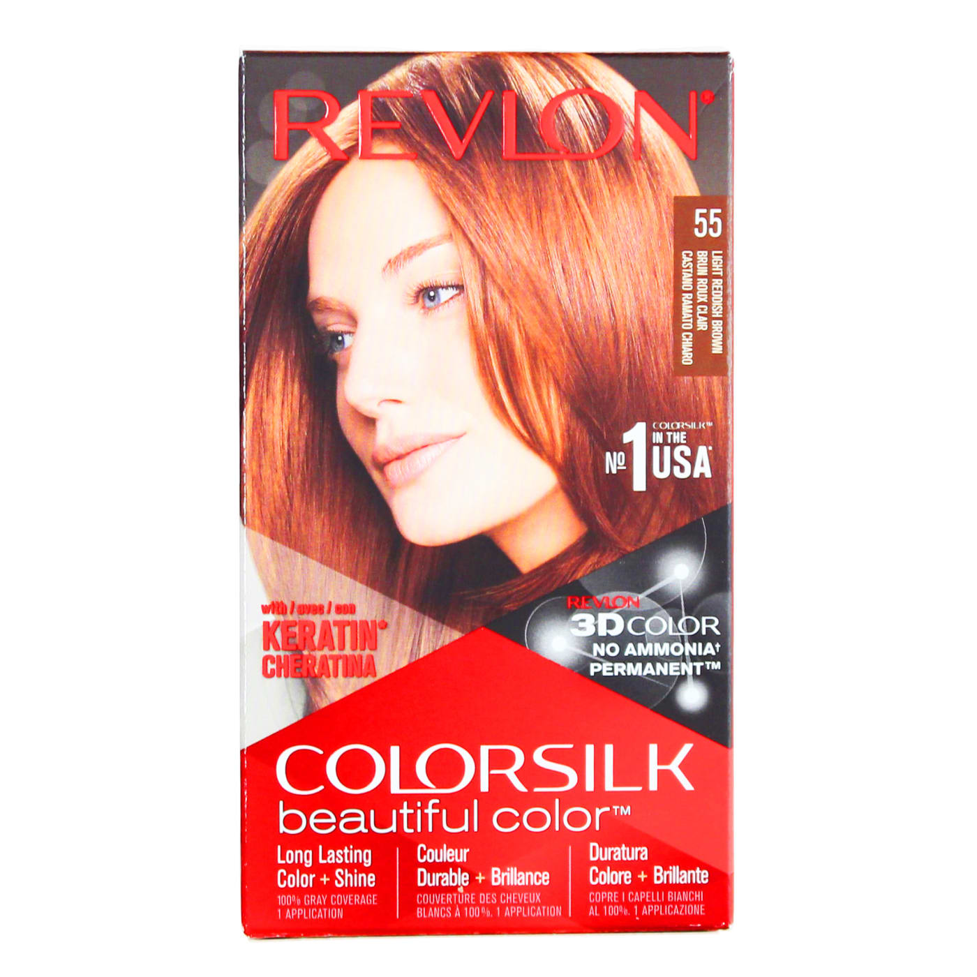 Revlon Colorsilk Permanent Hair Colour Reddish Brown 55 Light