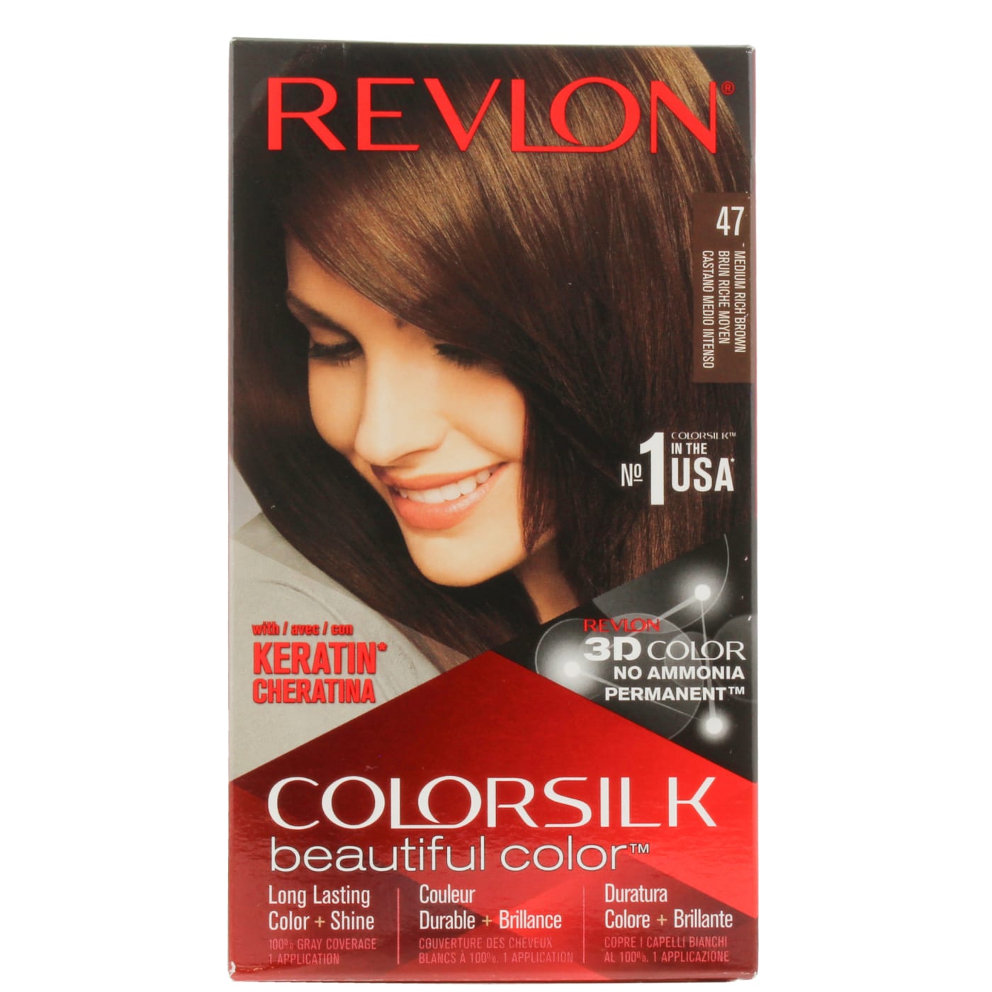 REVLON COLORSILK MEDIUM RICH BROWN 47